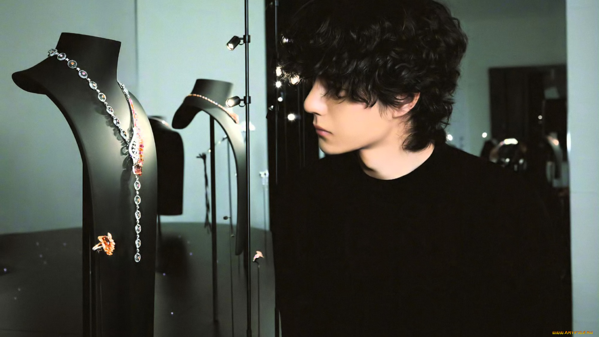 мужчины, wang, yi, bo, актер, кудри, свитер, манекены, украшения