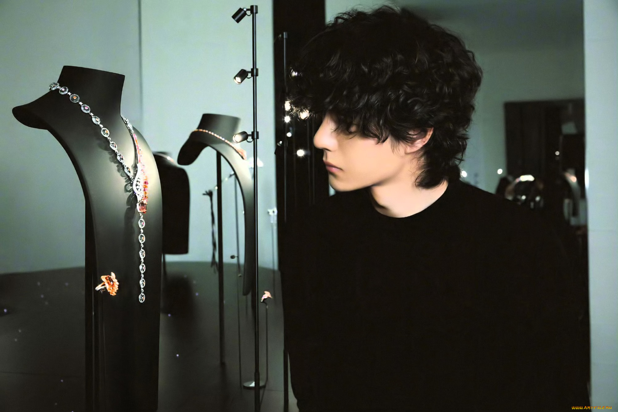 мужчины, wang, yi, bo, актер, кудри, свитер, манекены, украшения