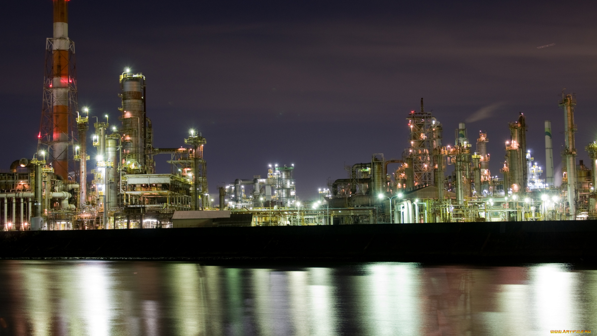 города, огни, ночного