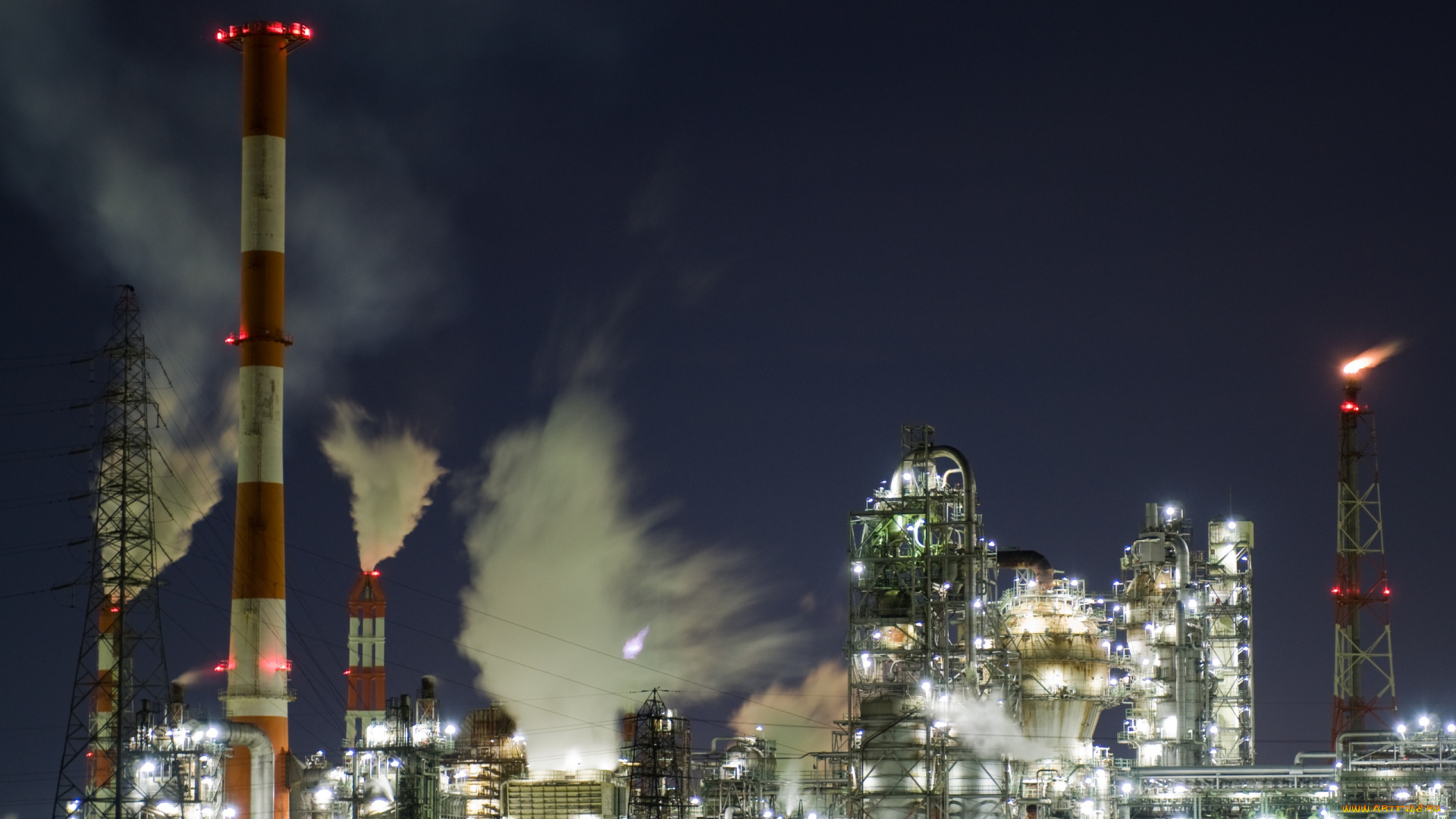 города, огни, ночного