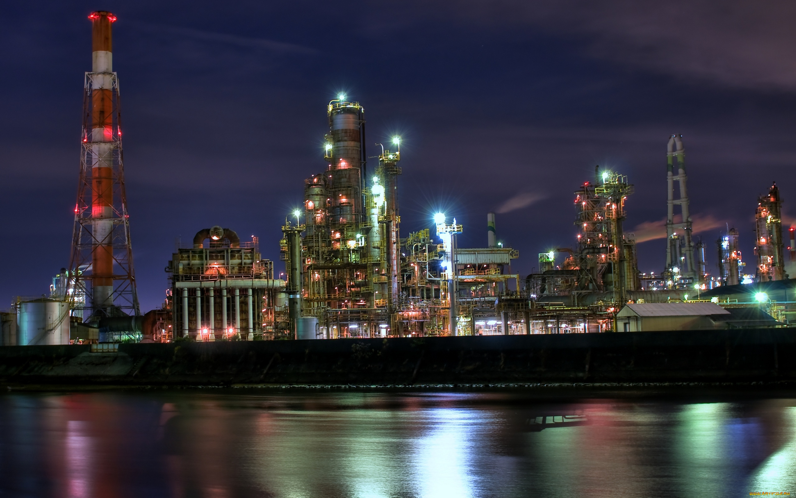 города, огни, ночного