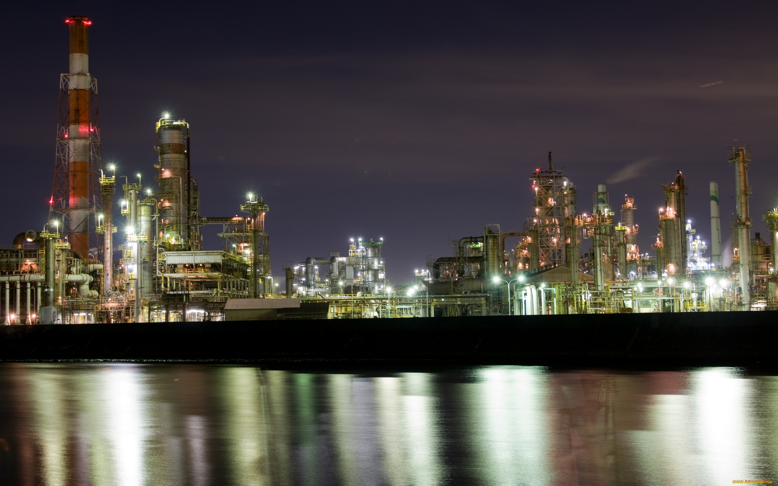 города, огни, ночного