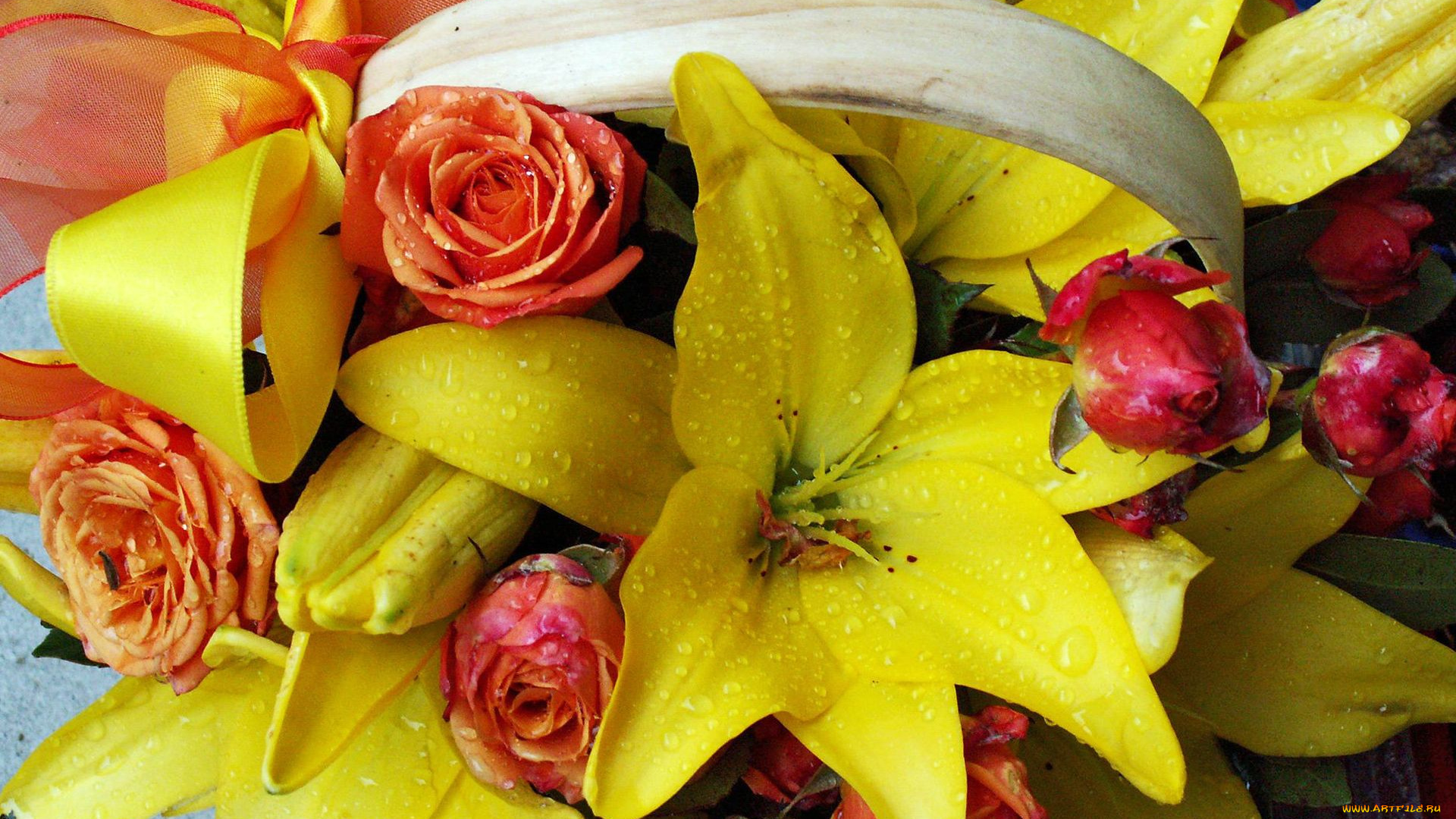 цветы, букеты, композиции, бутоны, розы, лилии