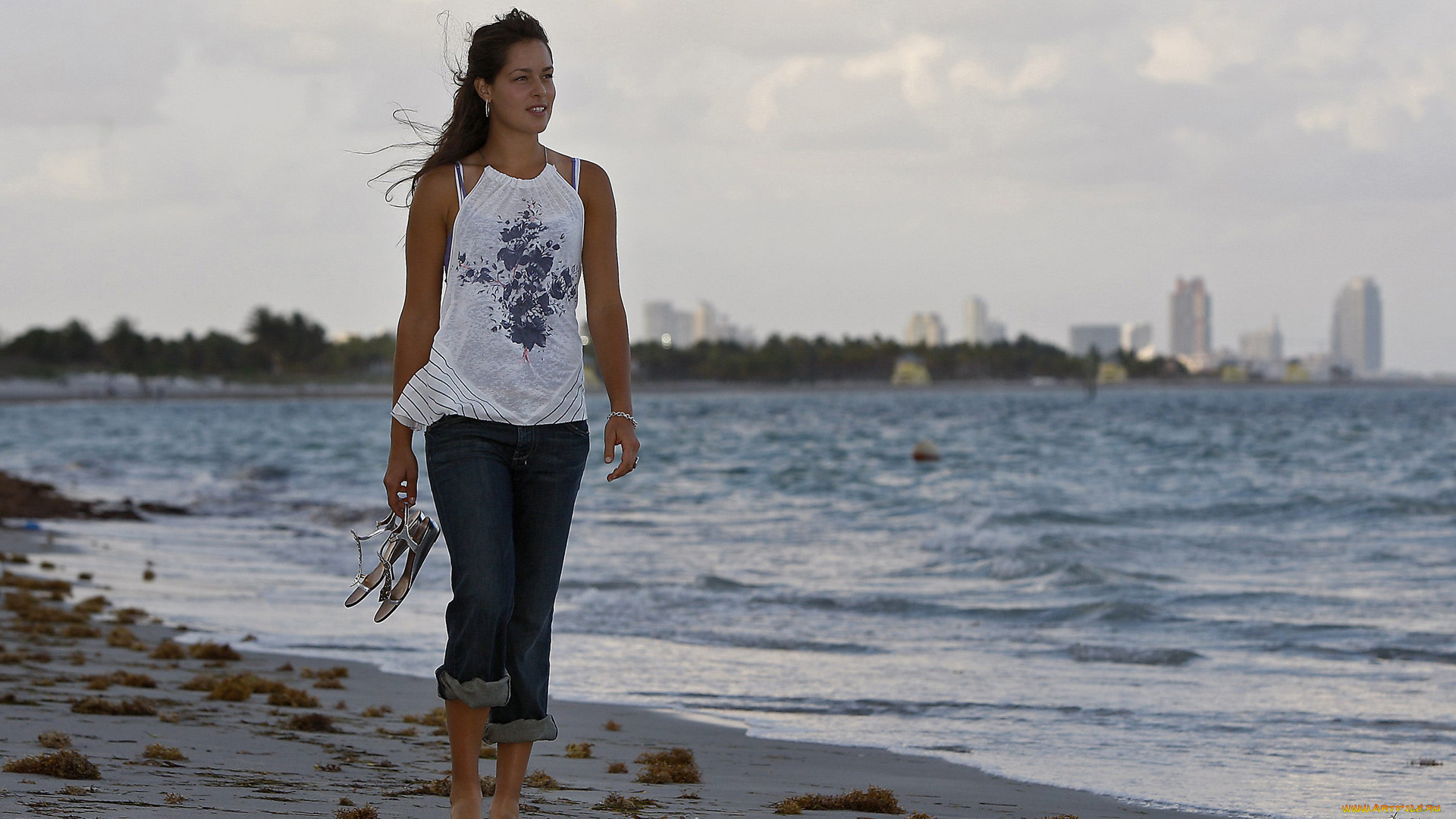 Ana, Ivanovic, девушки, , , босиком, девушка, океан