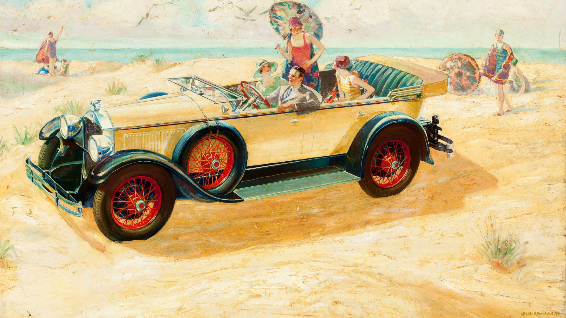 рисованные, авто, мото, люди