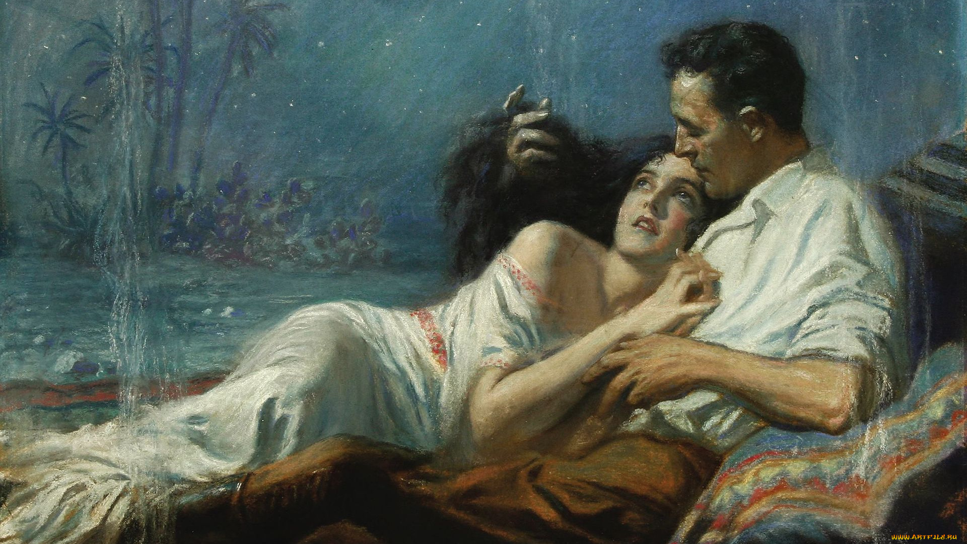 рисованные, люди, романтика