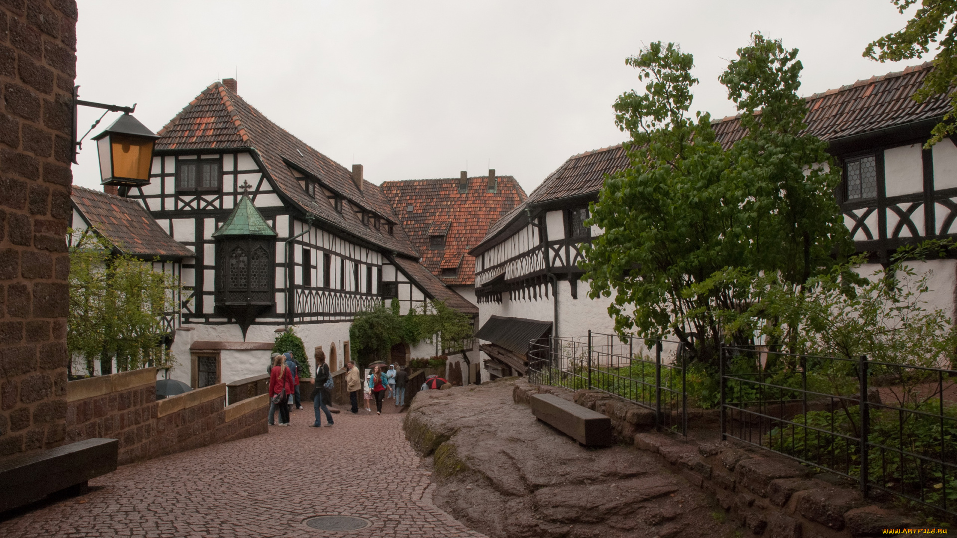 wartburg, германия, города, улицы, площади, набережные, деревья, брусчатка