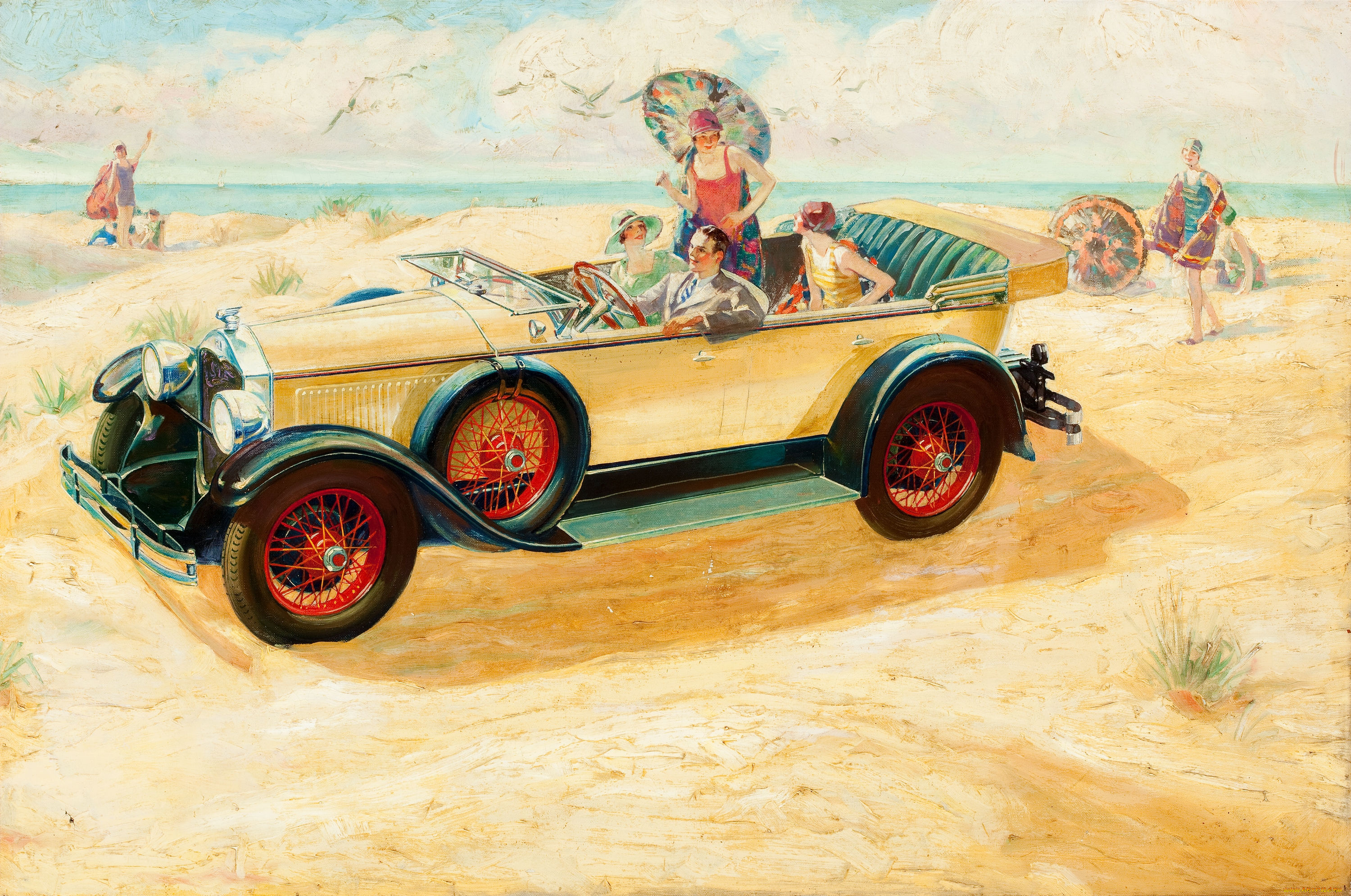 рисованные, авто, мото, люди