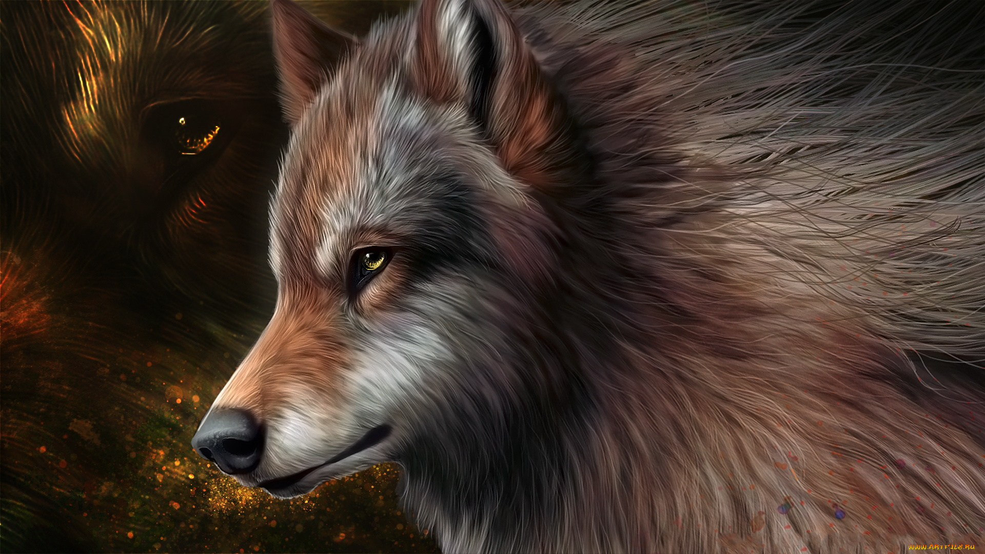 3д, графика, animals, животные, волк