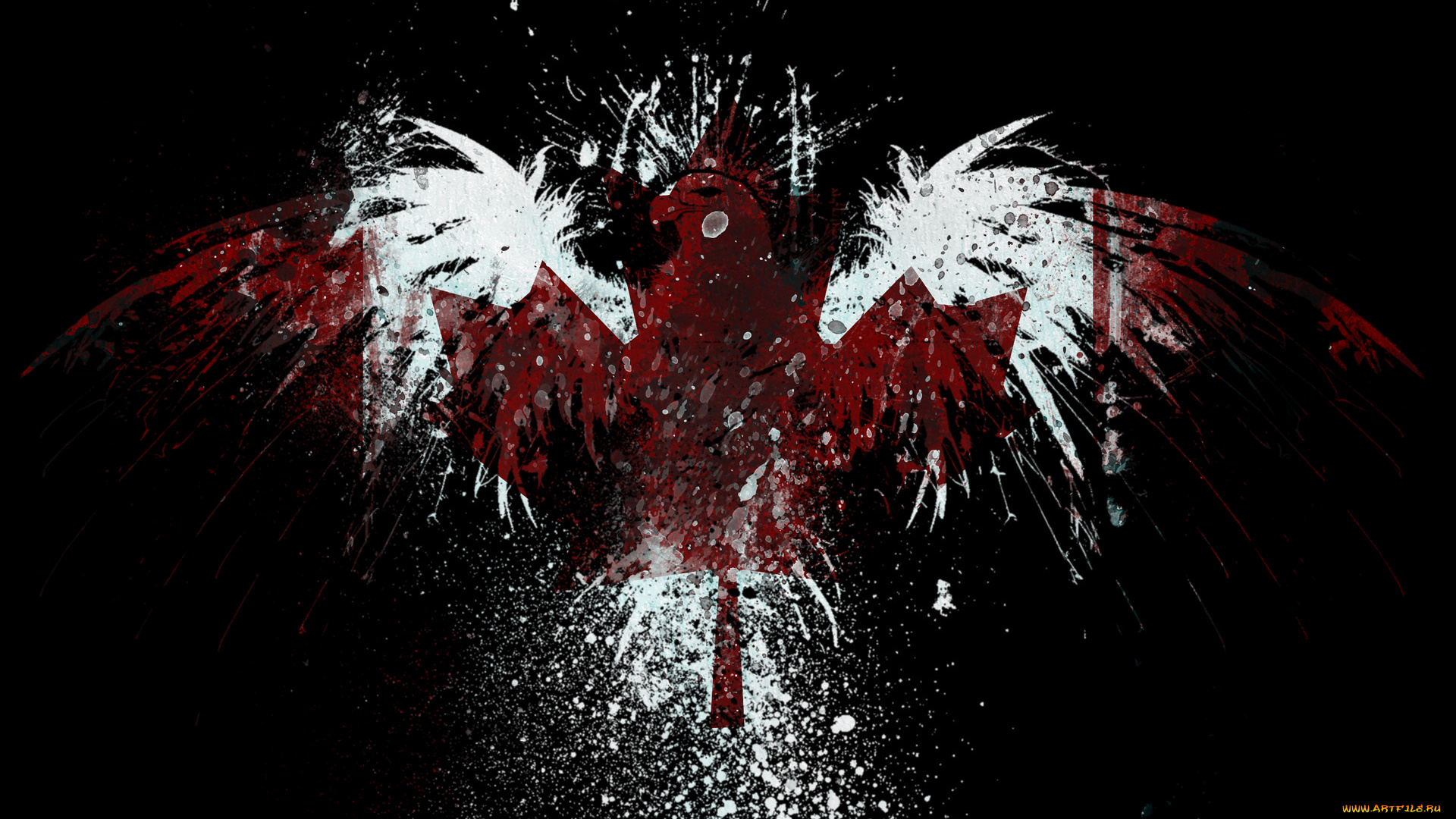 3д, графика, другое, брызги, орел, флаг