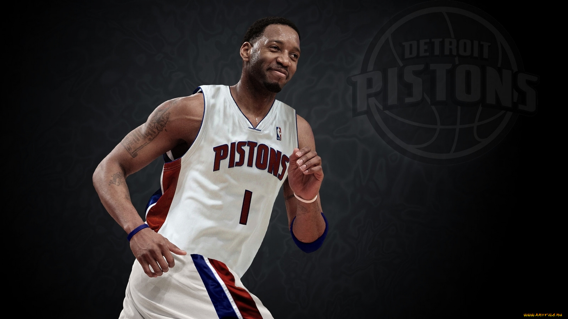 спорт, nba, тату, баскетбол, игрок, фон, detroit-pistons, tracy, mcgrady