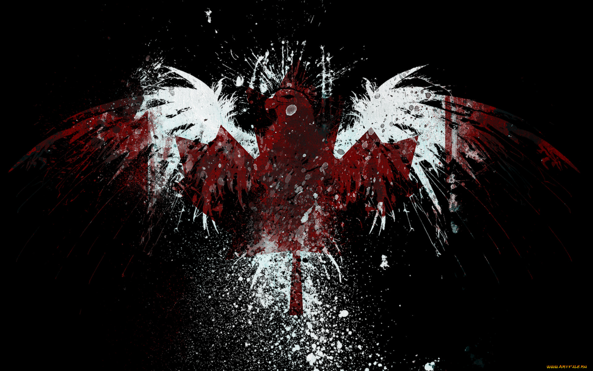 3д, графика, другое, брызги, орел, флаг