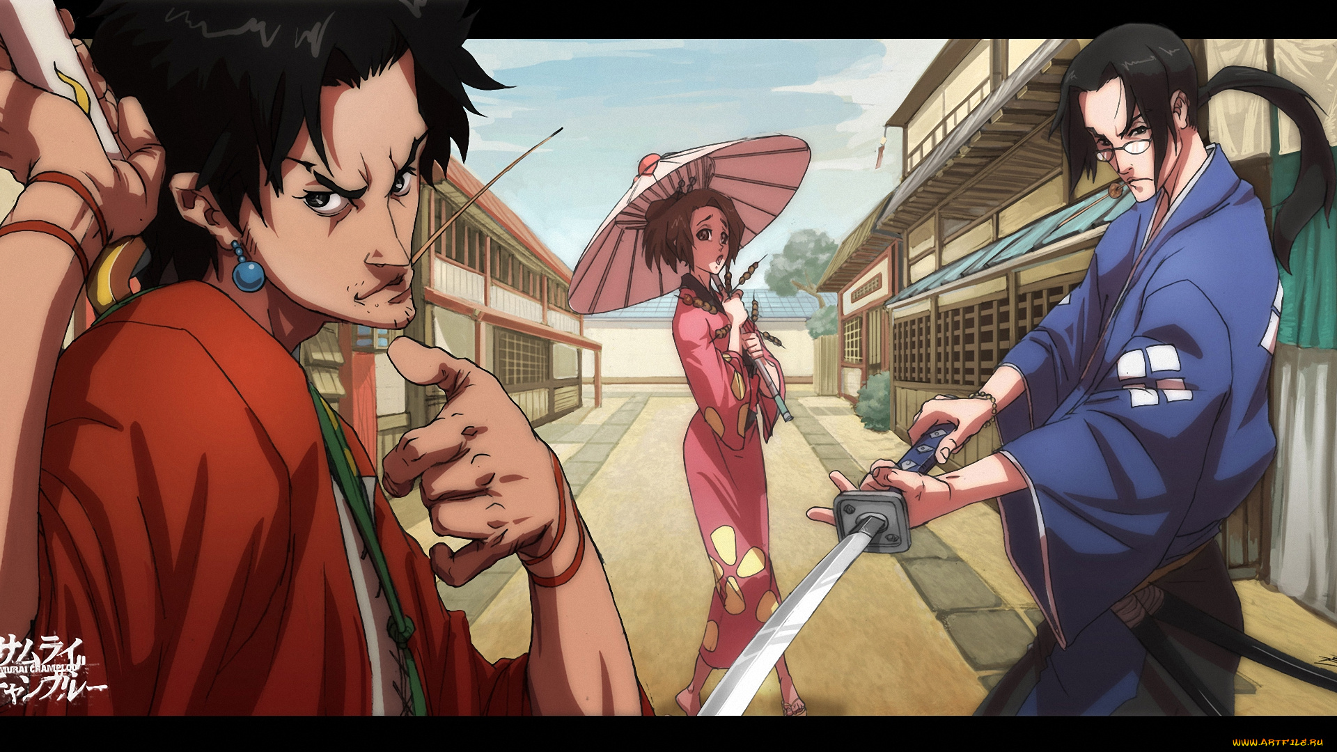 аниме, samurai, champloo, mugen, fuu, jin