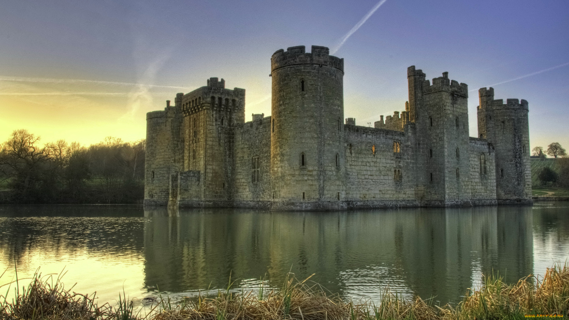 bodiam, castle, england, города, -, дворцы, , замки, , крепости, река, замок, england, castle, bodiam