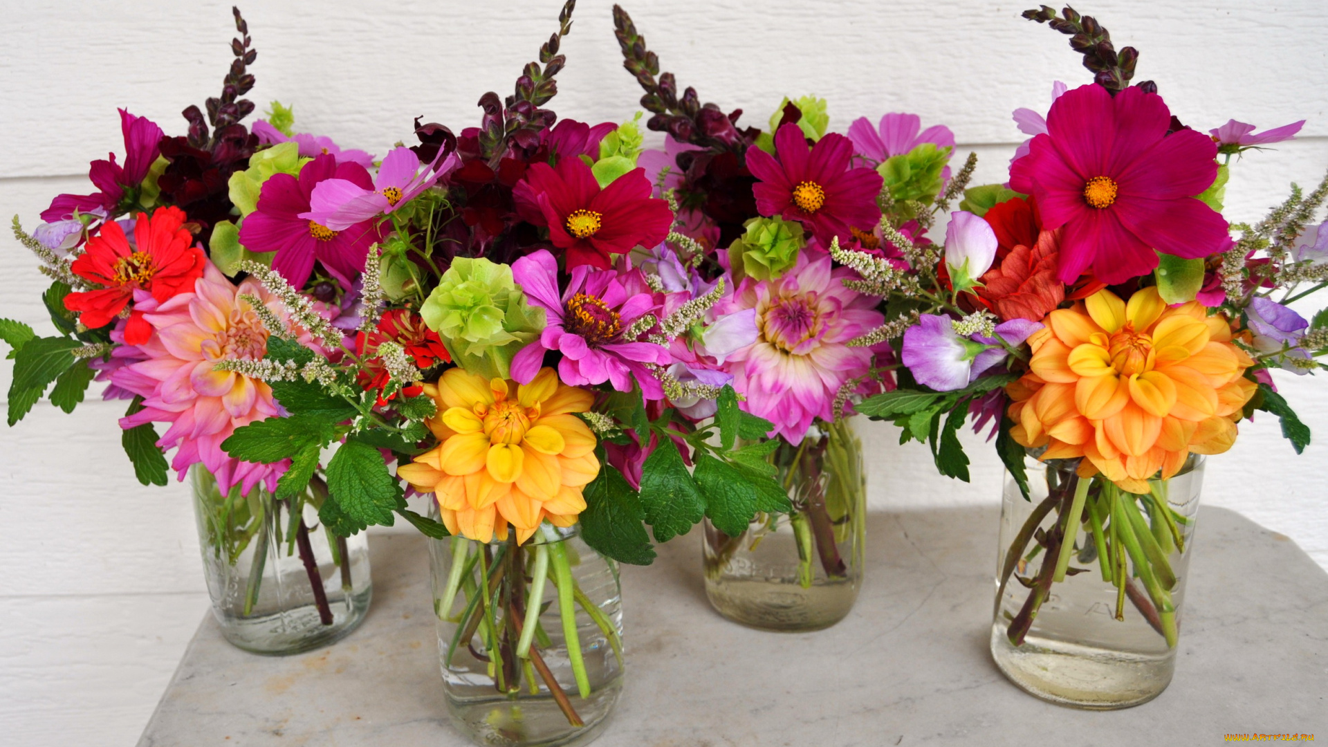 цветы, букеты, , композиции, ромашки, гладиолусы, георгины