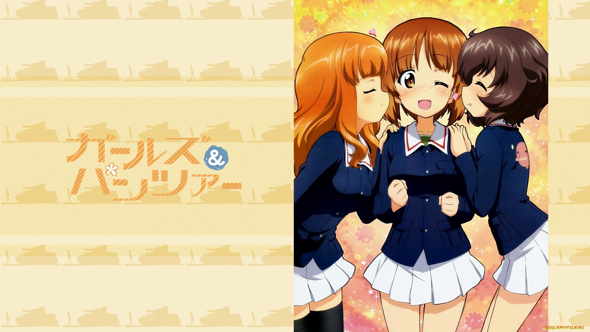 girls, und, panzer, аниме, девушки