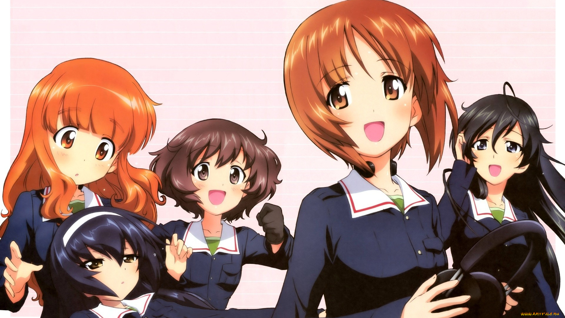 girls, und, panzer, аниме, девушки