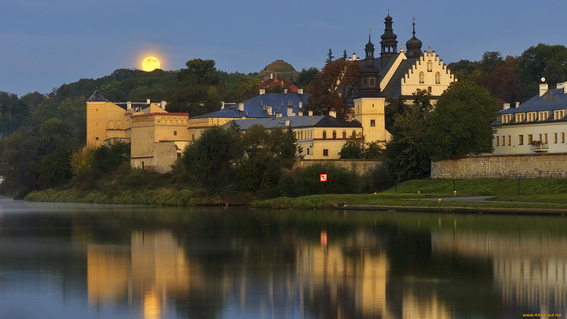 краков, польша, города, -, католические, соборы, , костелы, , аббатства, краков, польша, монастырь, река