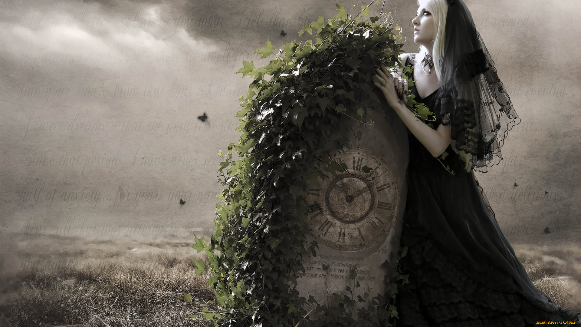 разное, компьютерный, дизайн, плющ, камень, невеста