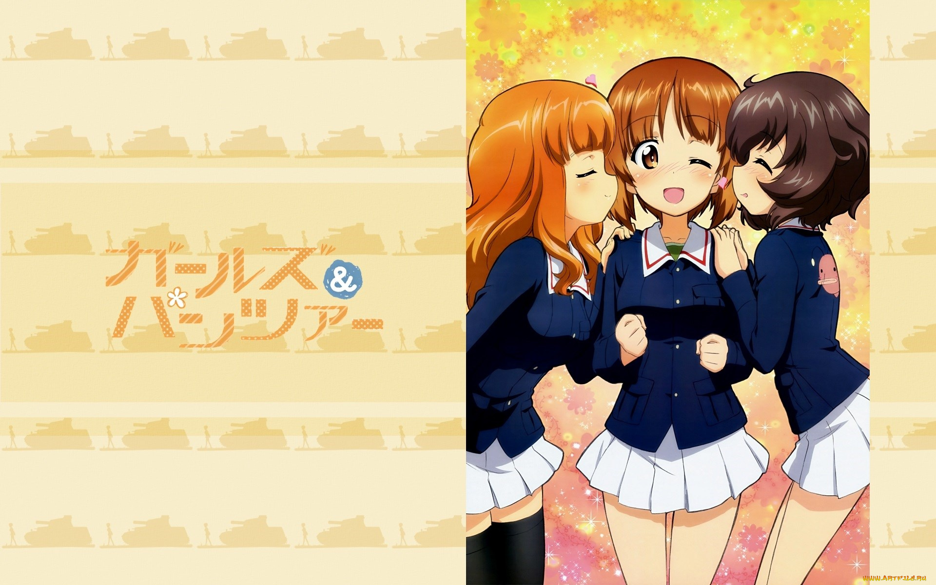 girls, und, panzer, аниме, девушки