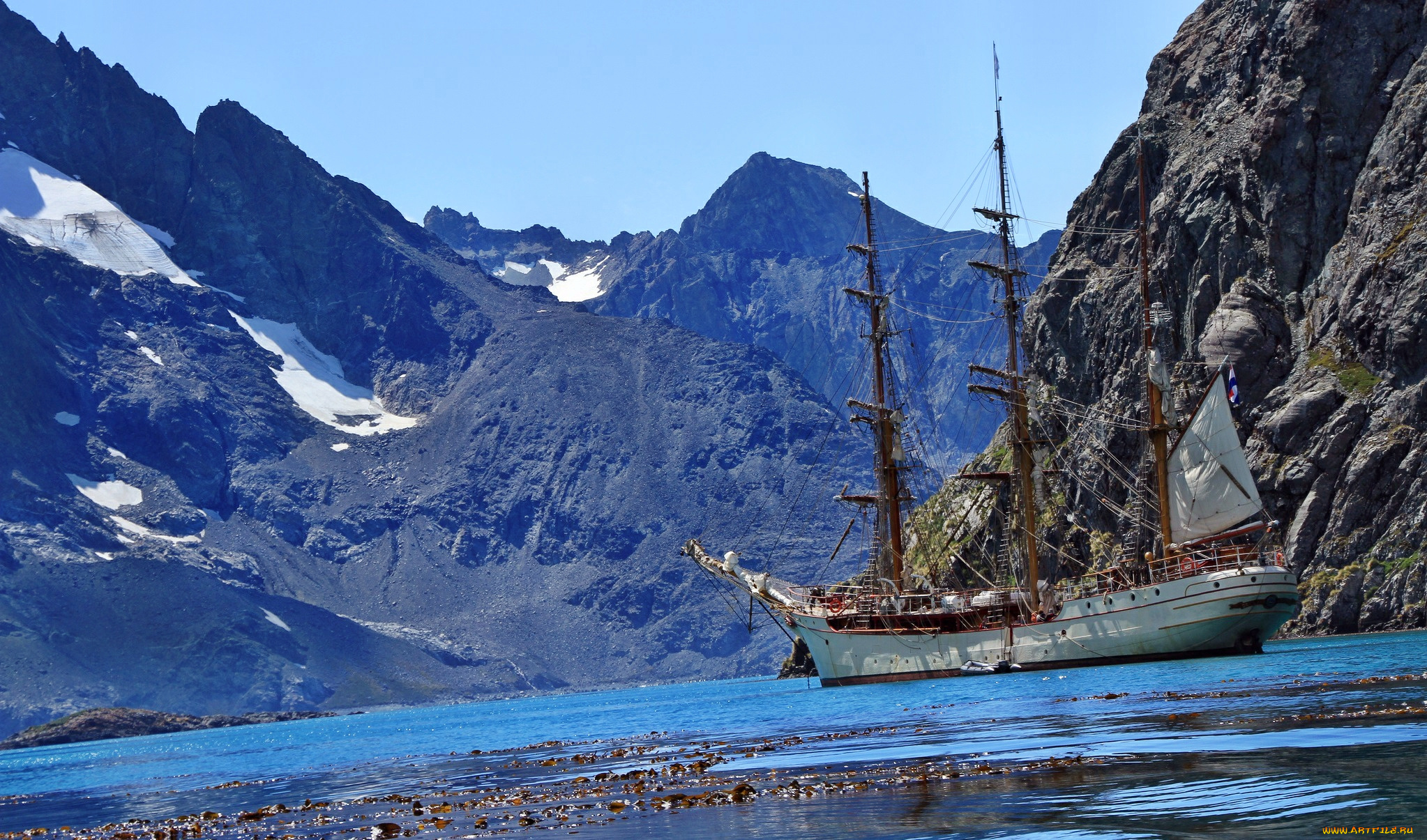 корабли, парусники, шхеры, море, скалы, парусник