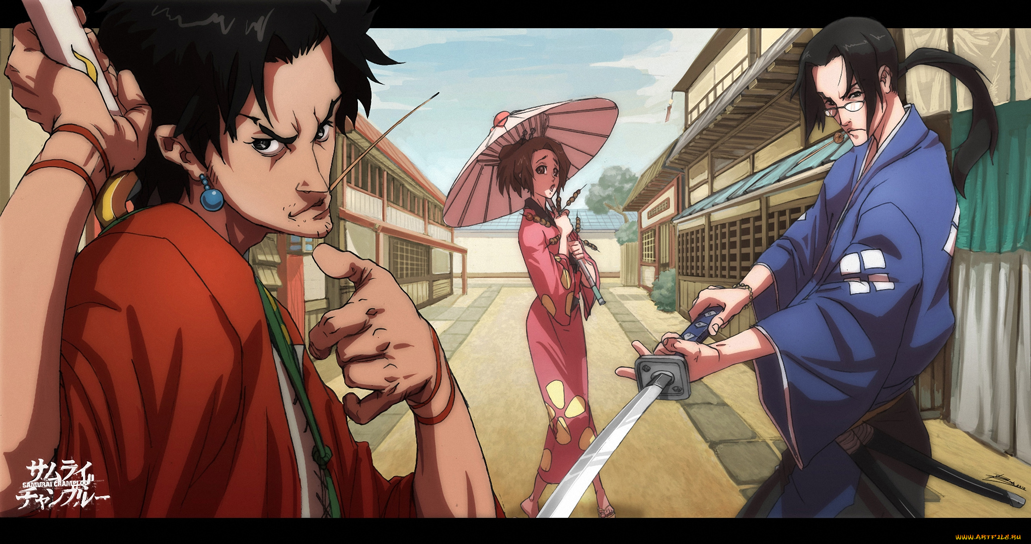 аниме, samurai, champloo, mugen, fuu, jin