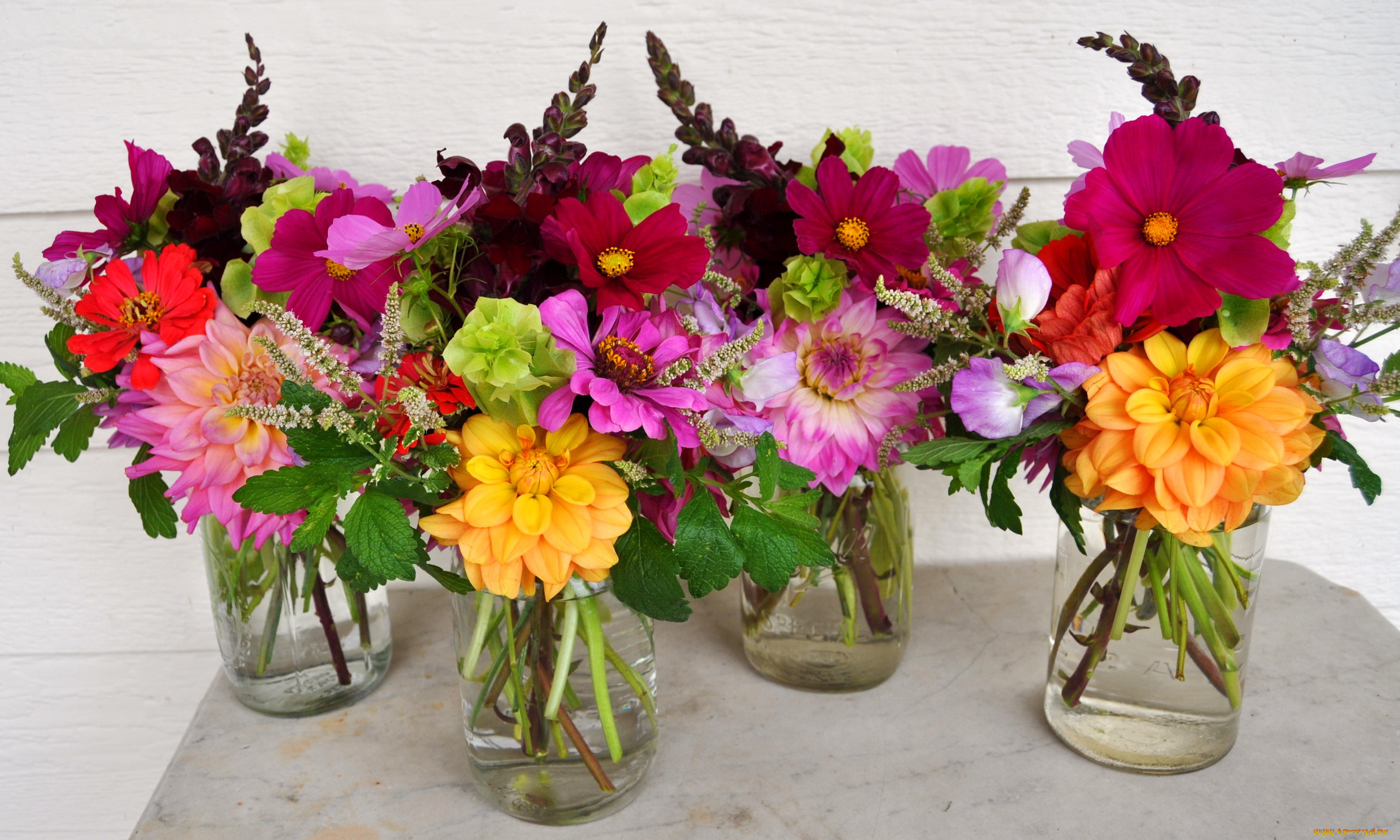 цветы, букеты, , композиции, ромашки, гладиолусы, георгины