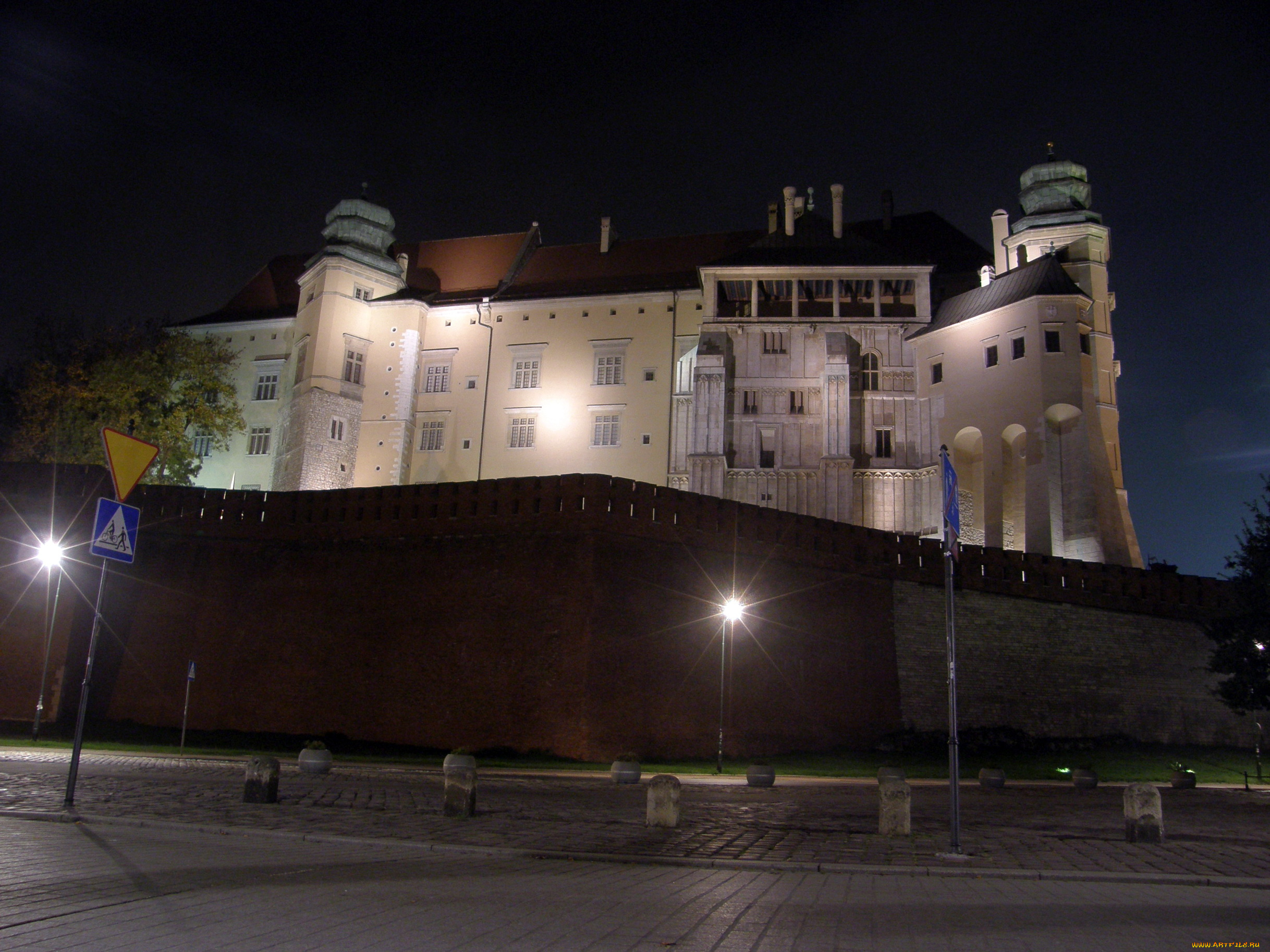 польша, , краков, замок, , вавель, города, -, дворцы, , замки, , крепости, польша, огни, ночь, вавель, замок, краков