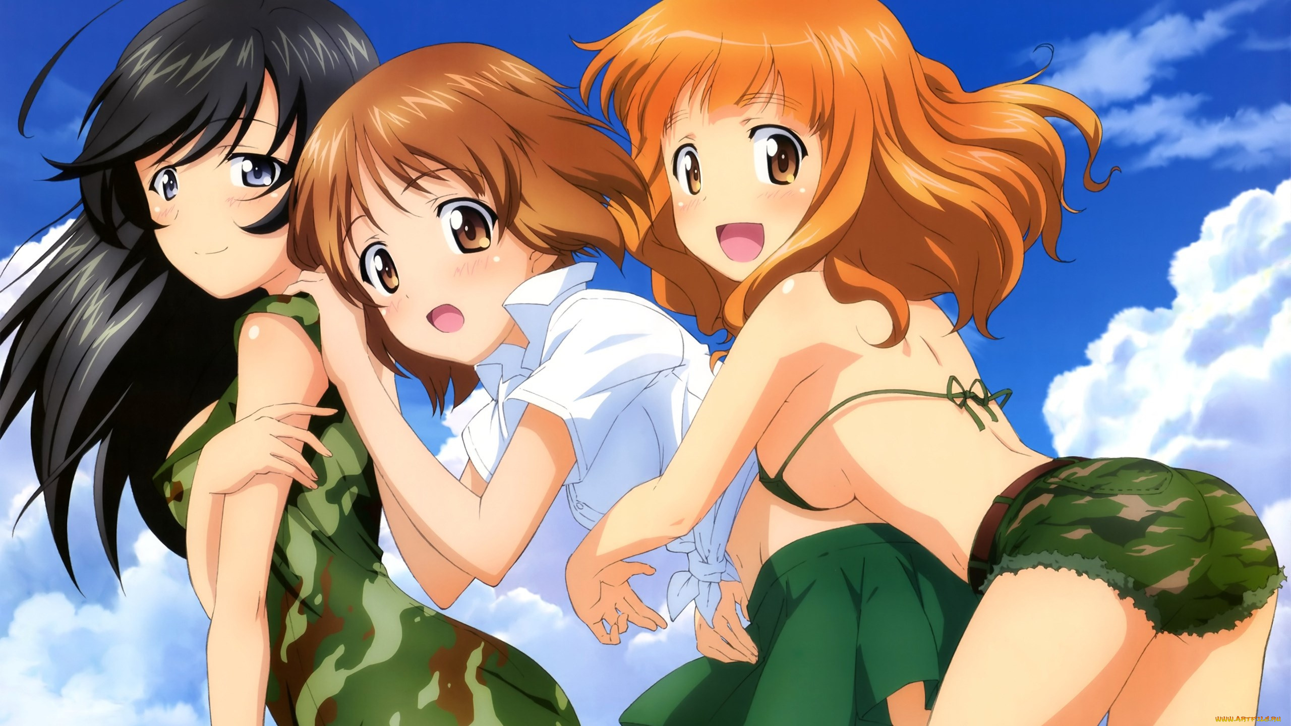 girls, und, panzer, аниме, девушки