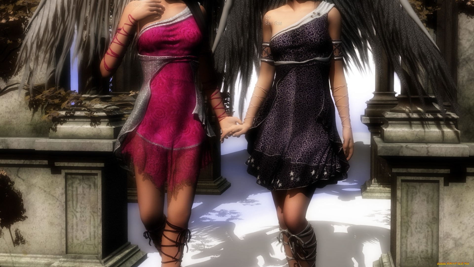 3д, графика, ангел, , angel, фон, взгляд, девушки