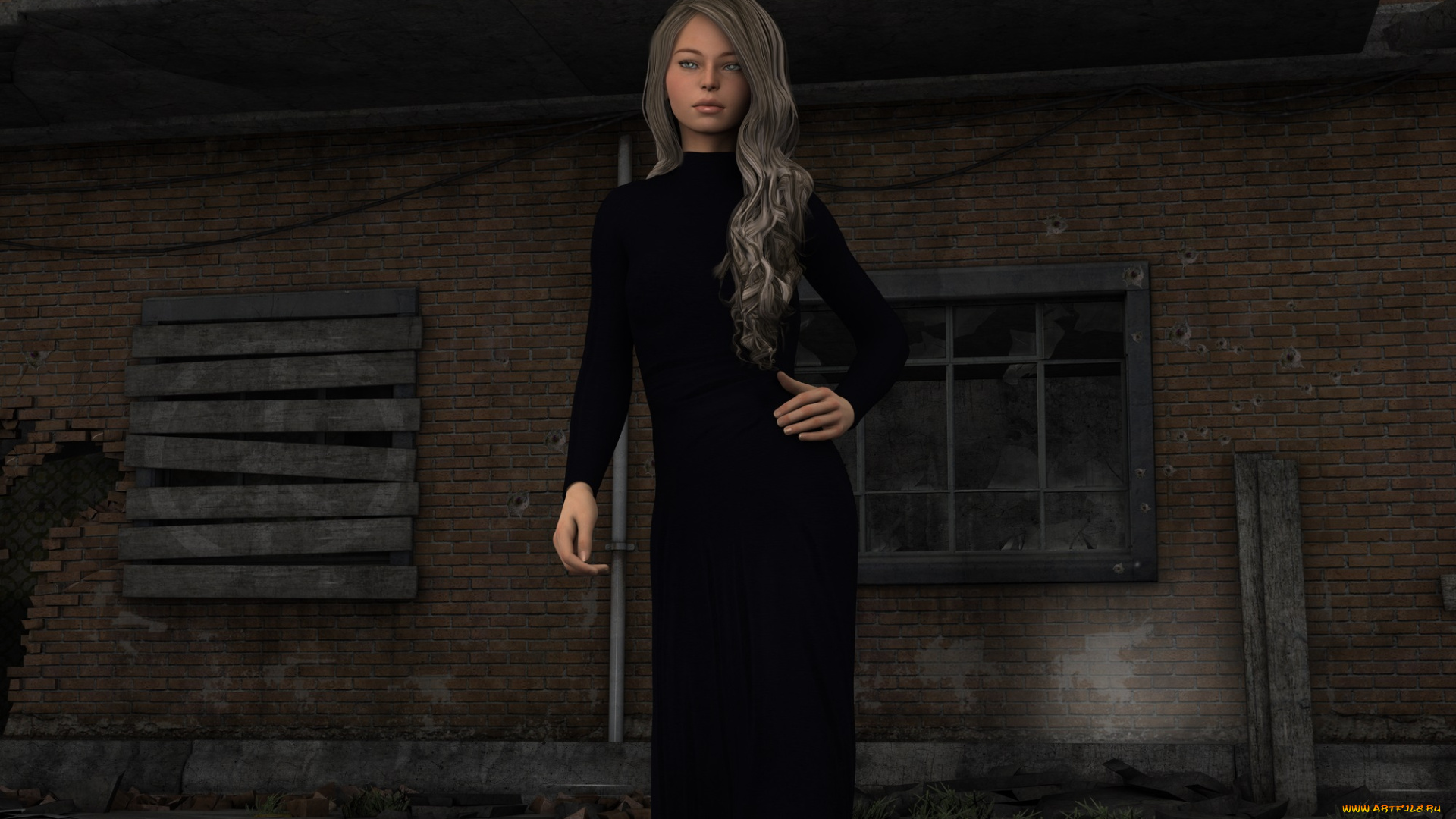 3д, графика, люди, , people, платье, фон, взгляд, девушка