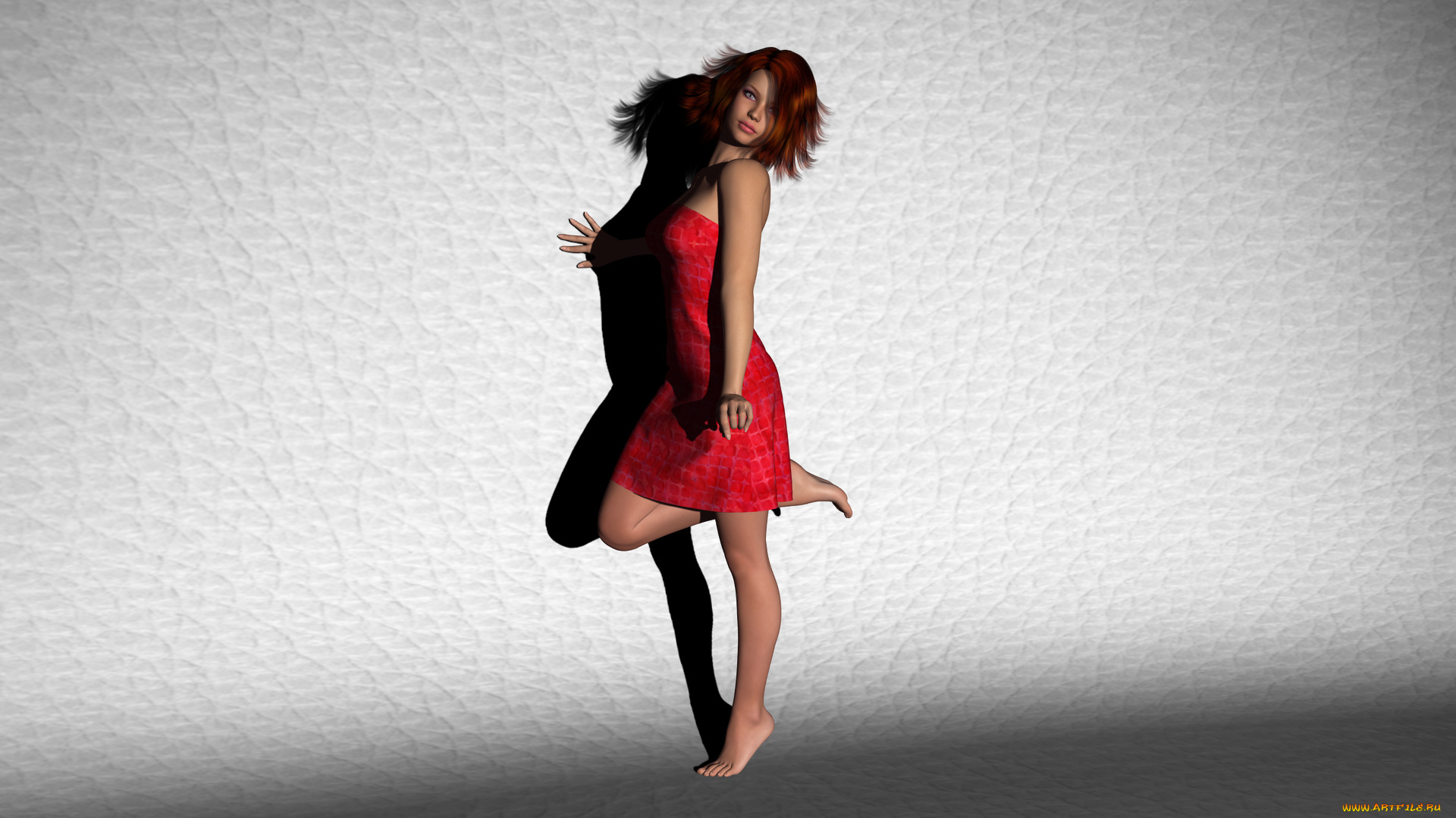 3д, графика, люди, , people, стена, девушка, фон, взгляд