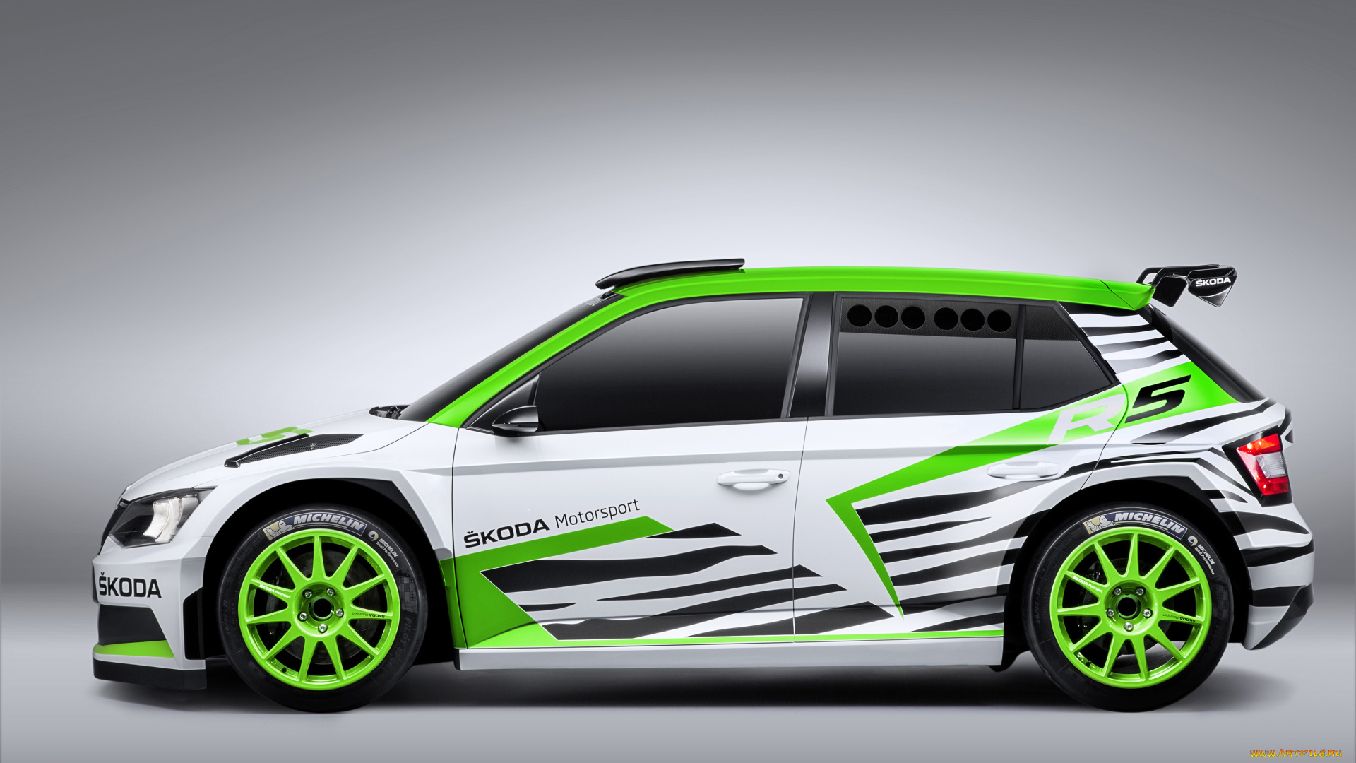 автомобили, skoda, зеленый, светлый, 2014г, concept, r5, fabia