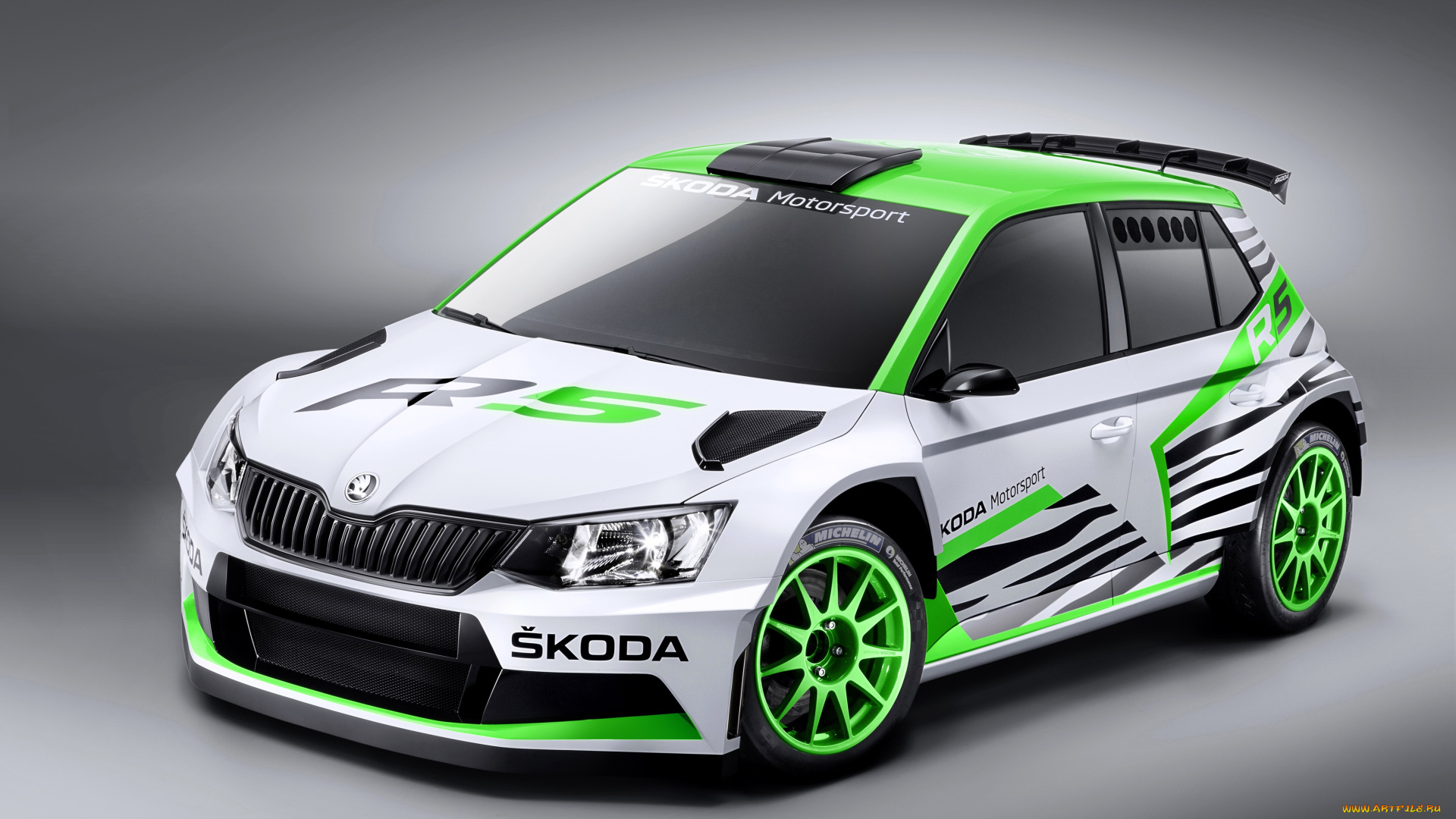 автомобили, skoda, зеленый, светлый, 2014г, r5, concept, fabia