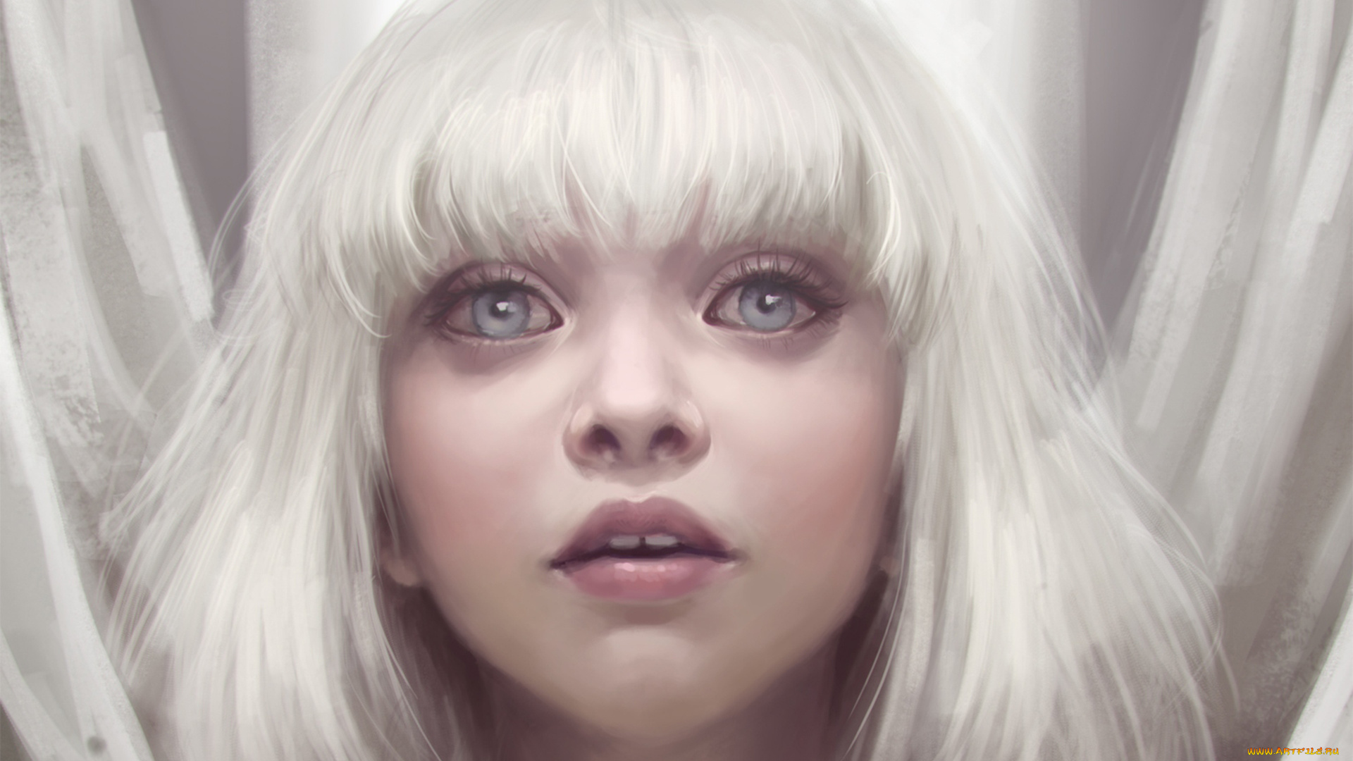 рисованное, люди, sia, белые, волосы, глаза, maddie, ziegler, взгляд, девушка