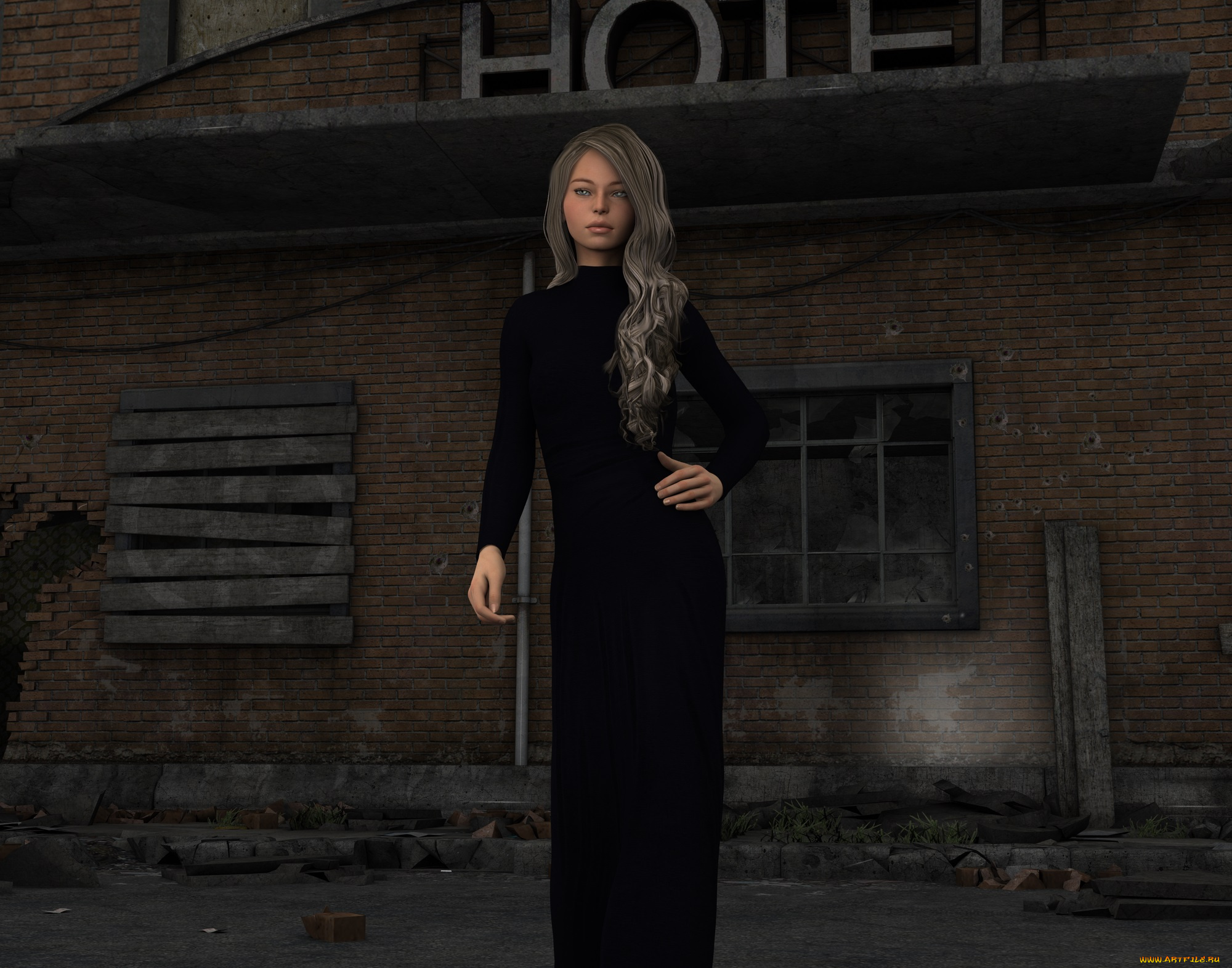 3д, графика, люди, , people, платье, фон, взгляд, девушка