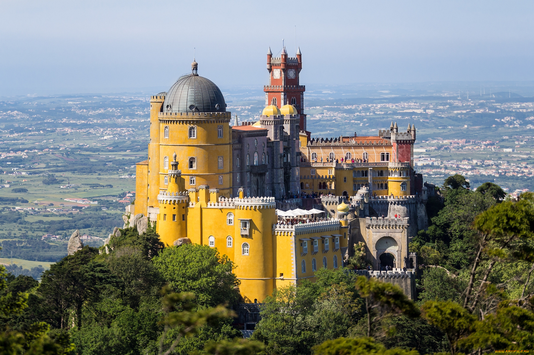 sintra, , portugal, города, -, дворцы, , замки, , крепости, замок, лес, гора