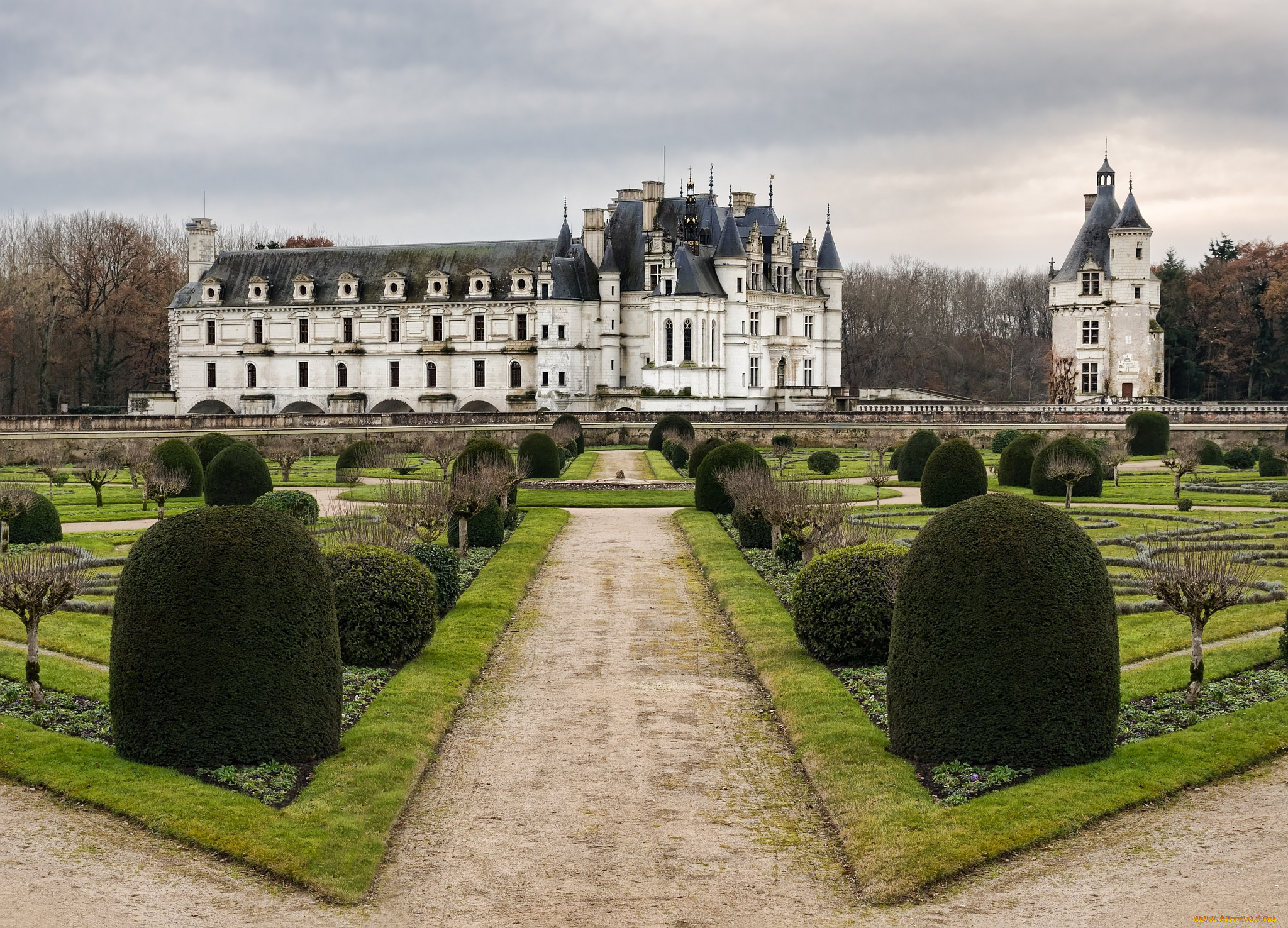 ch&, 226, teau, de, chenonceaux, , france, города, замки, франции, парк, замок