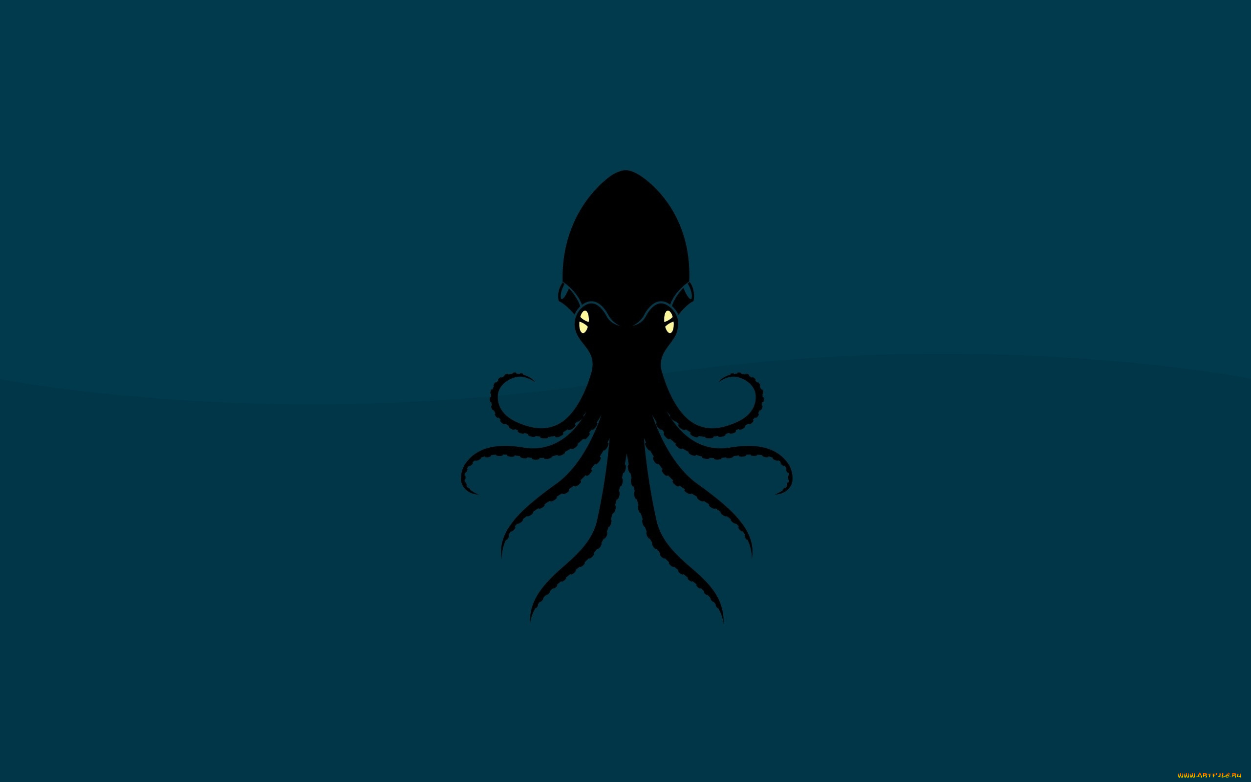 рисованное, минимализм, осьминог