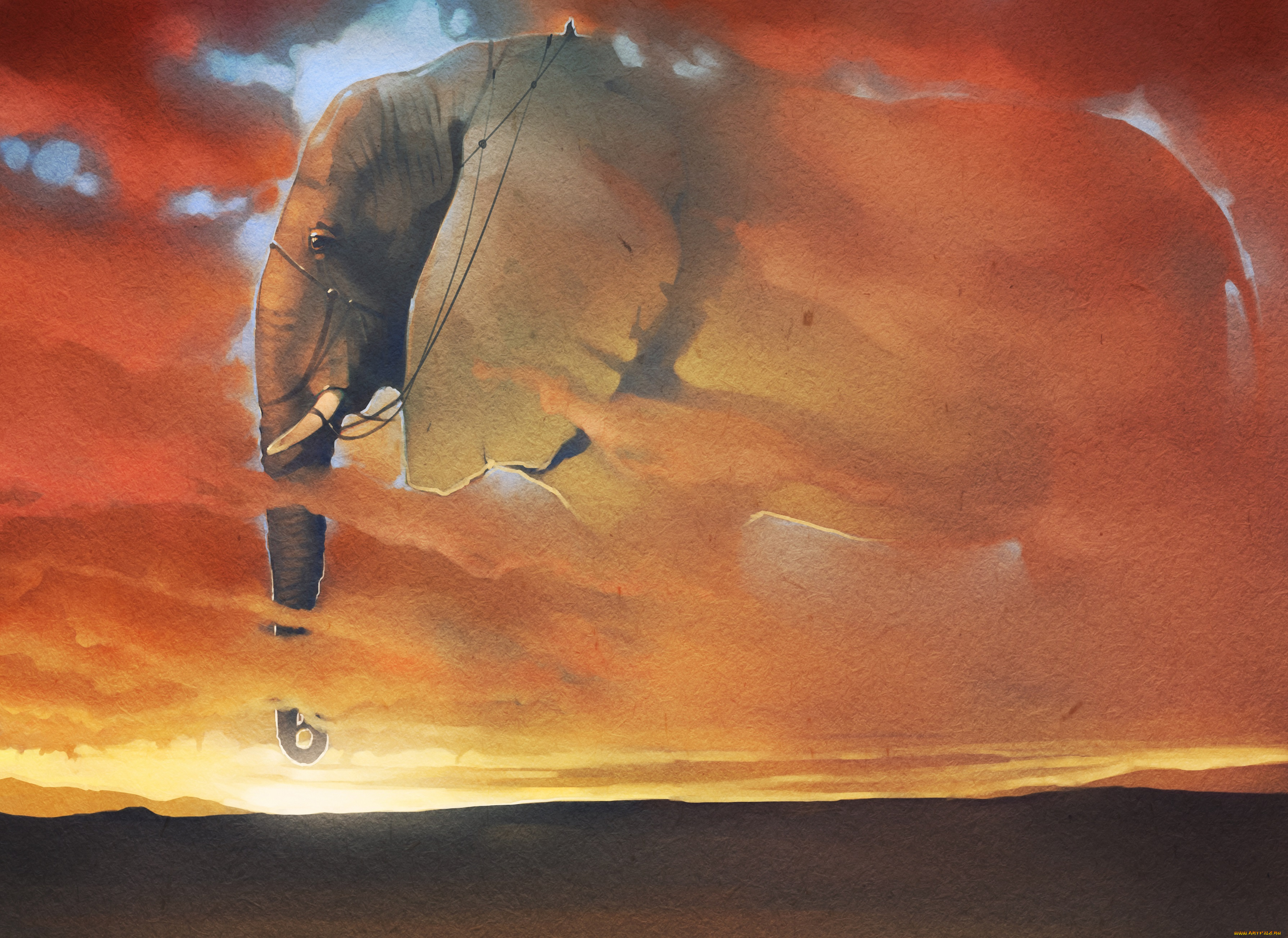 рисованное, животные, , слоны, животное, рисунок, бумага, слон