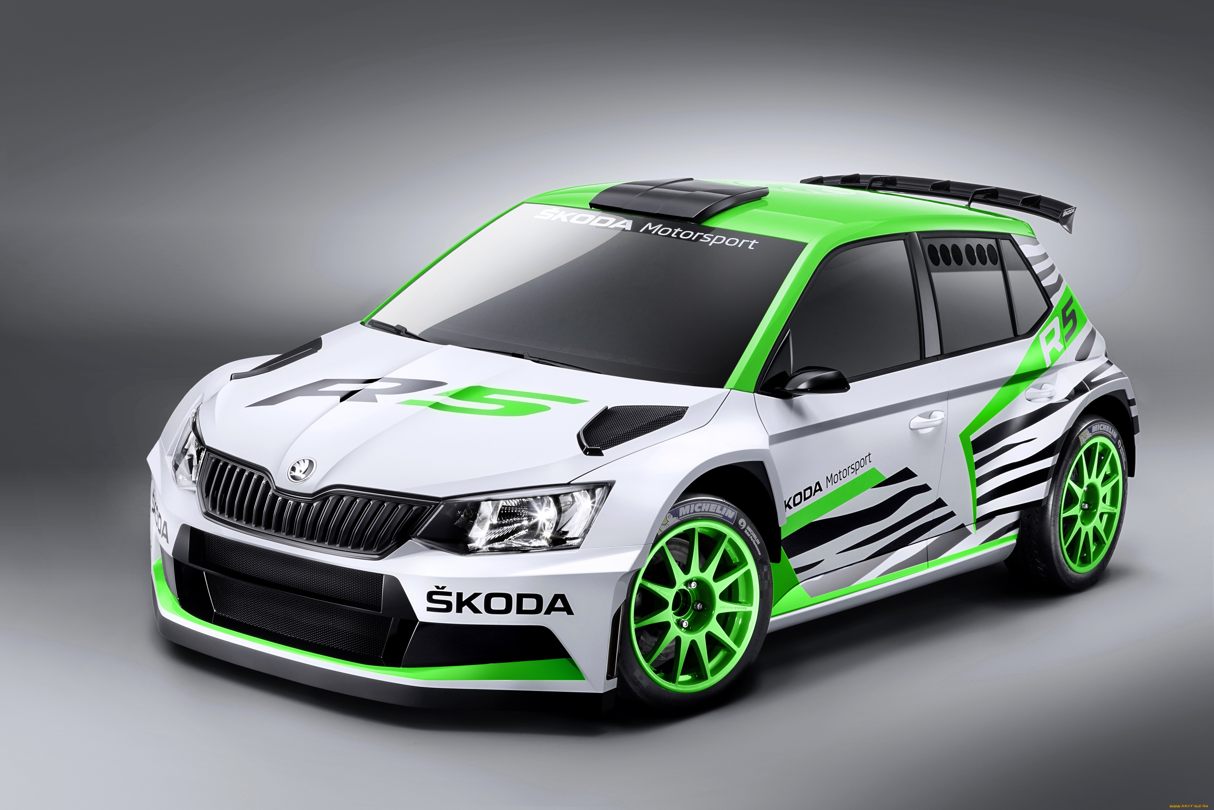 автомобили, skoda, зеленый, светлый, 2014г, r5, concept, fabia