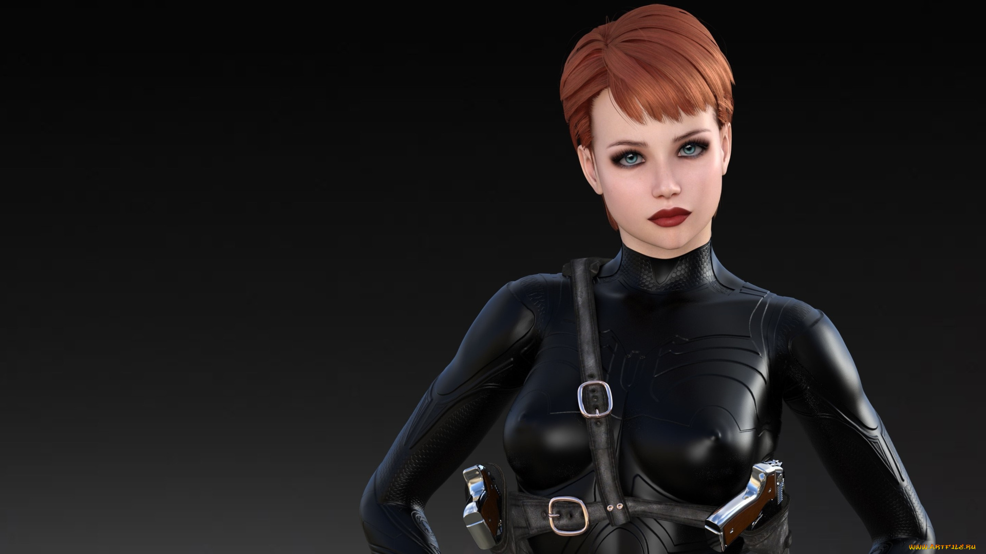 3д, графика, люди, , people, рыжая, девушка, взгляд, фон