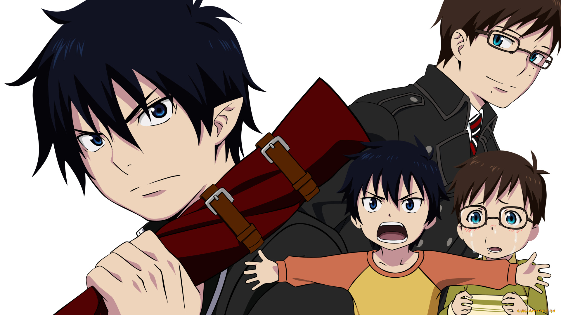 аниме, ao, no, exorcist, юкио, рин, парни, арт, синий, экзорцис, братья