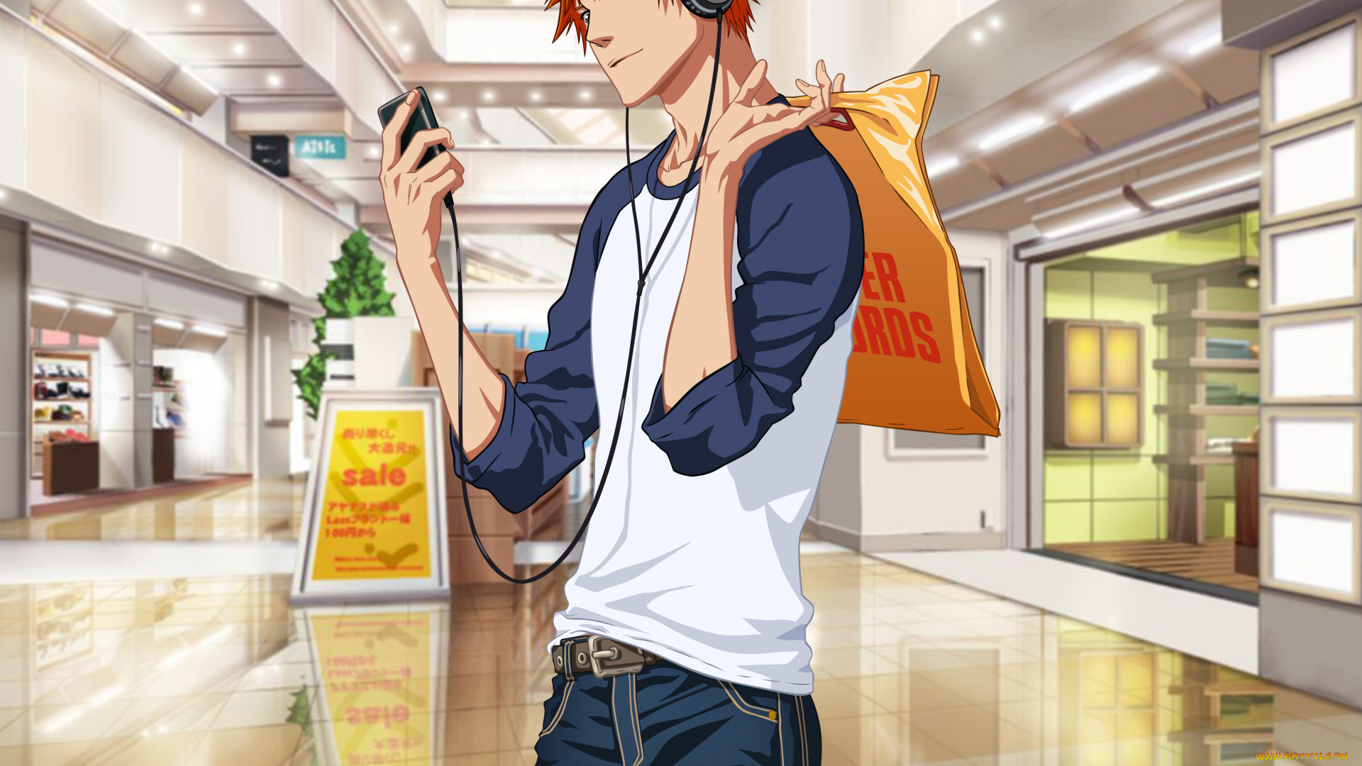 аниме, bleach, блич, ичиго, куросаки, арт, парень