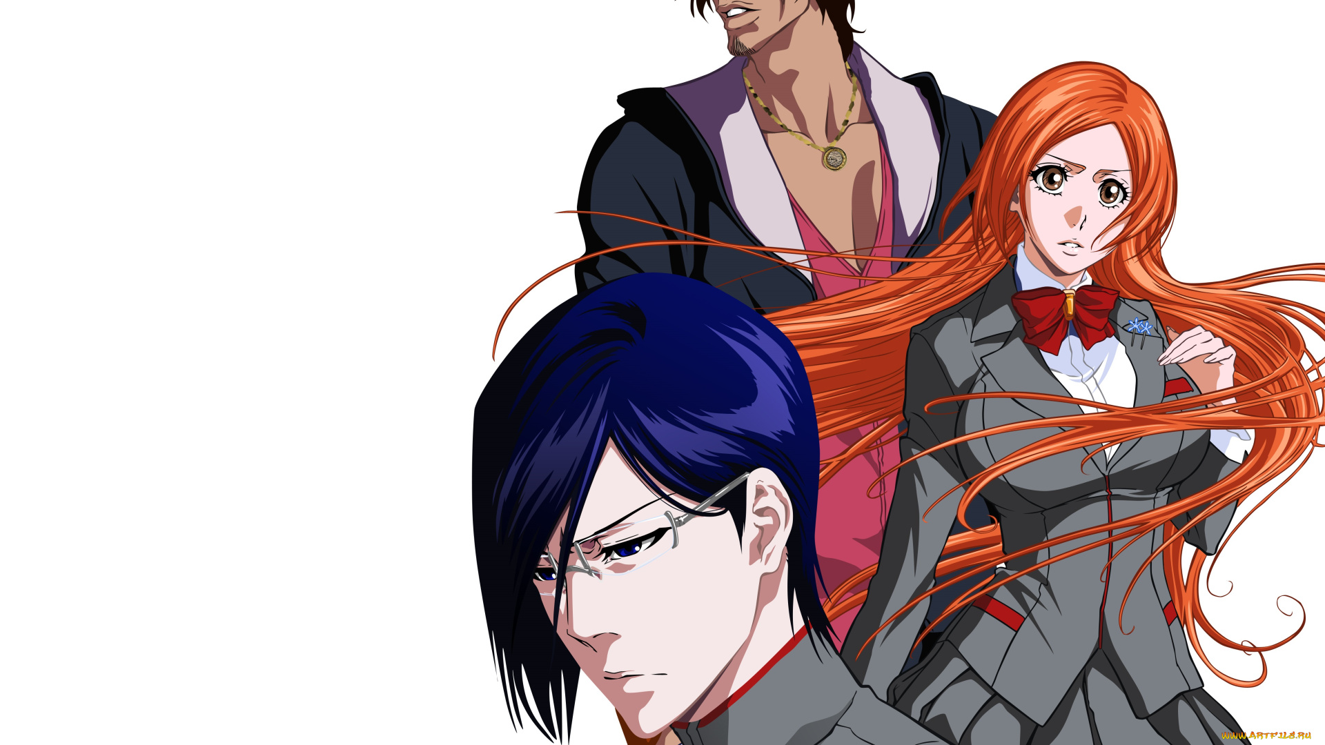 аниме, bleach, квинси, парень, арт, блич, исида, урю, иноуэ, Чад