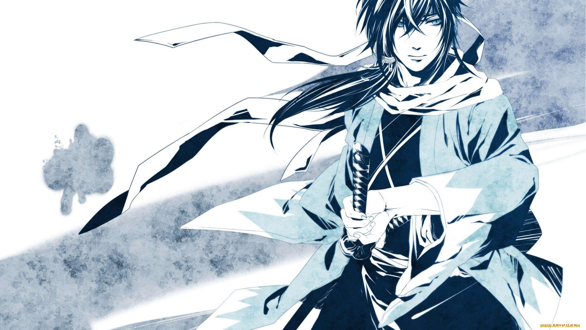 аниме, hakuoki, меч, парень, фон