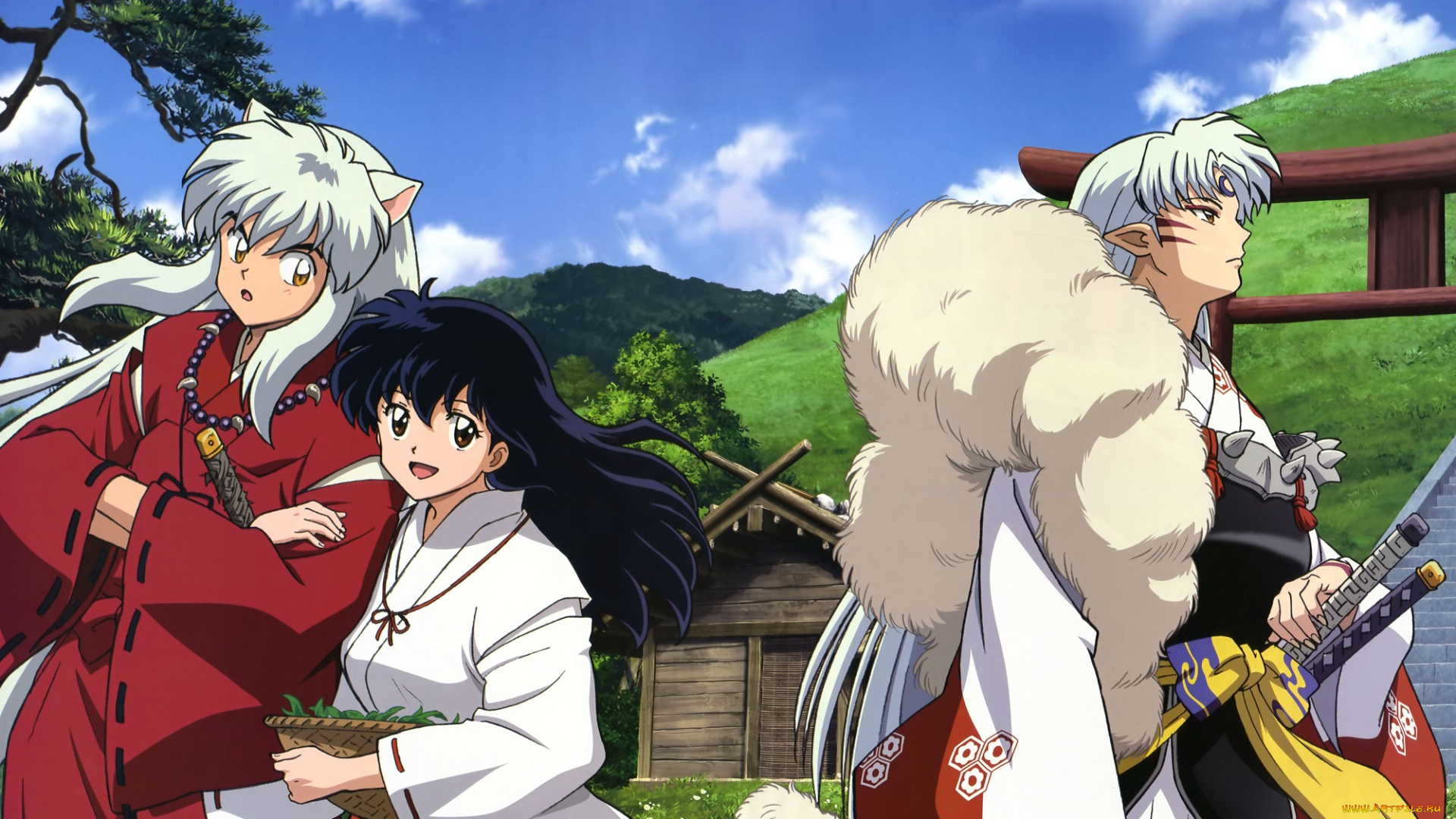 аниме, inuyasha, сешоумару, кагоме, инуяша