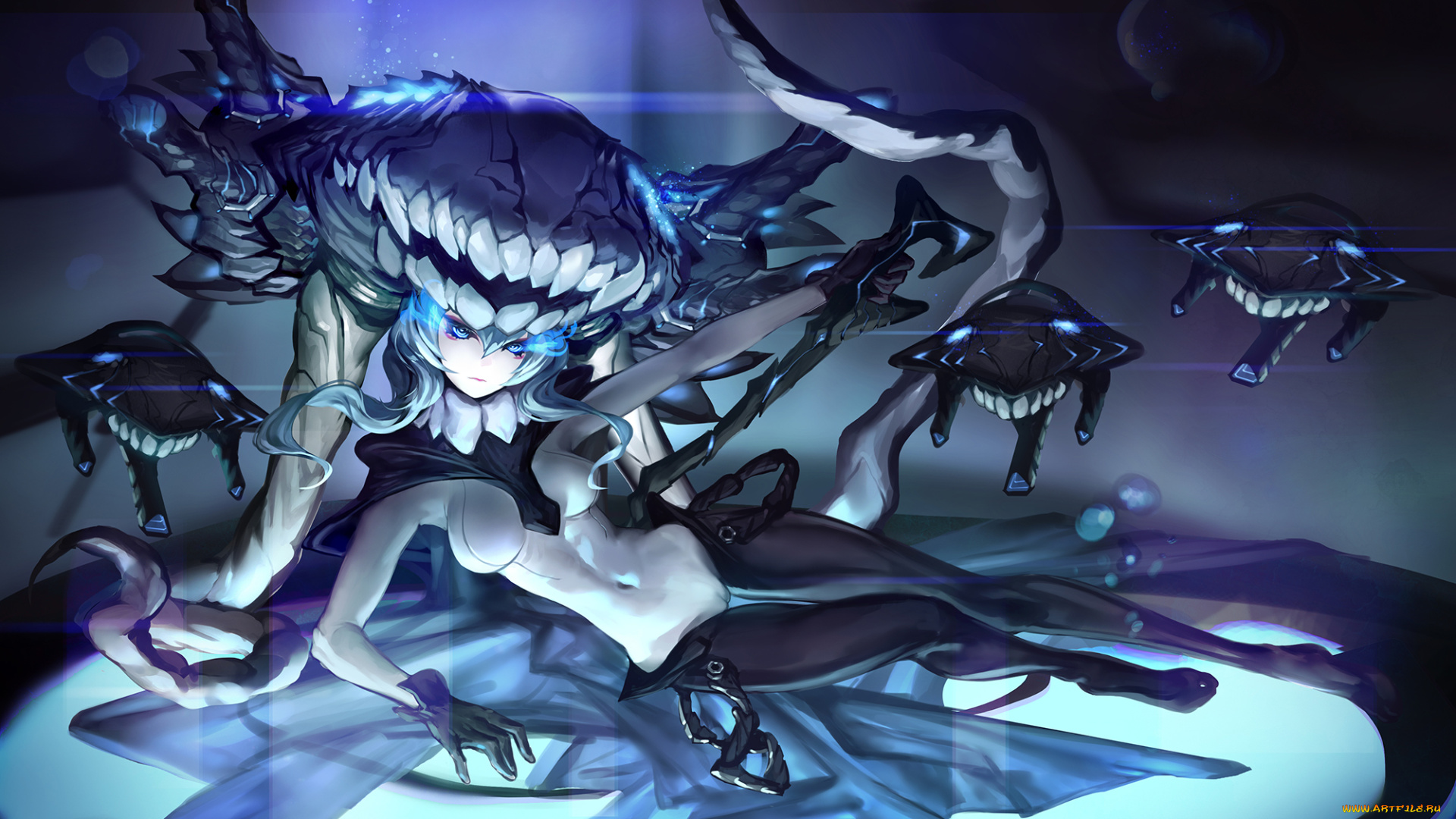 аниме, kantai, collection, wo-class, aircraft, carrier, kantai, collection, арт, девушка, монстр