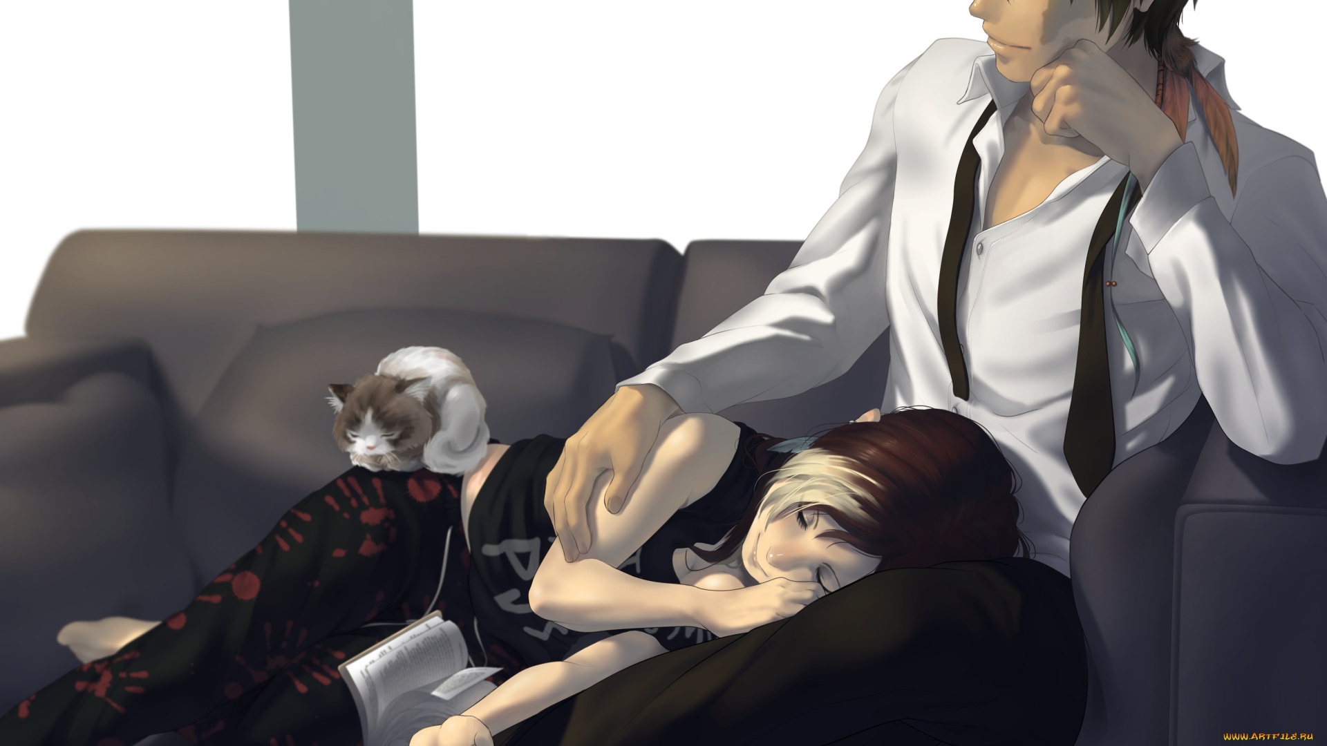 аниме, katekyo, hitman, reborn, парень, девочка, занзас, пара, арт