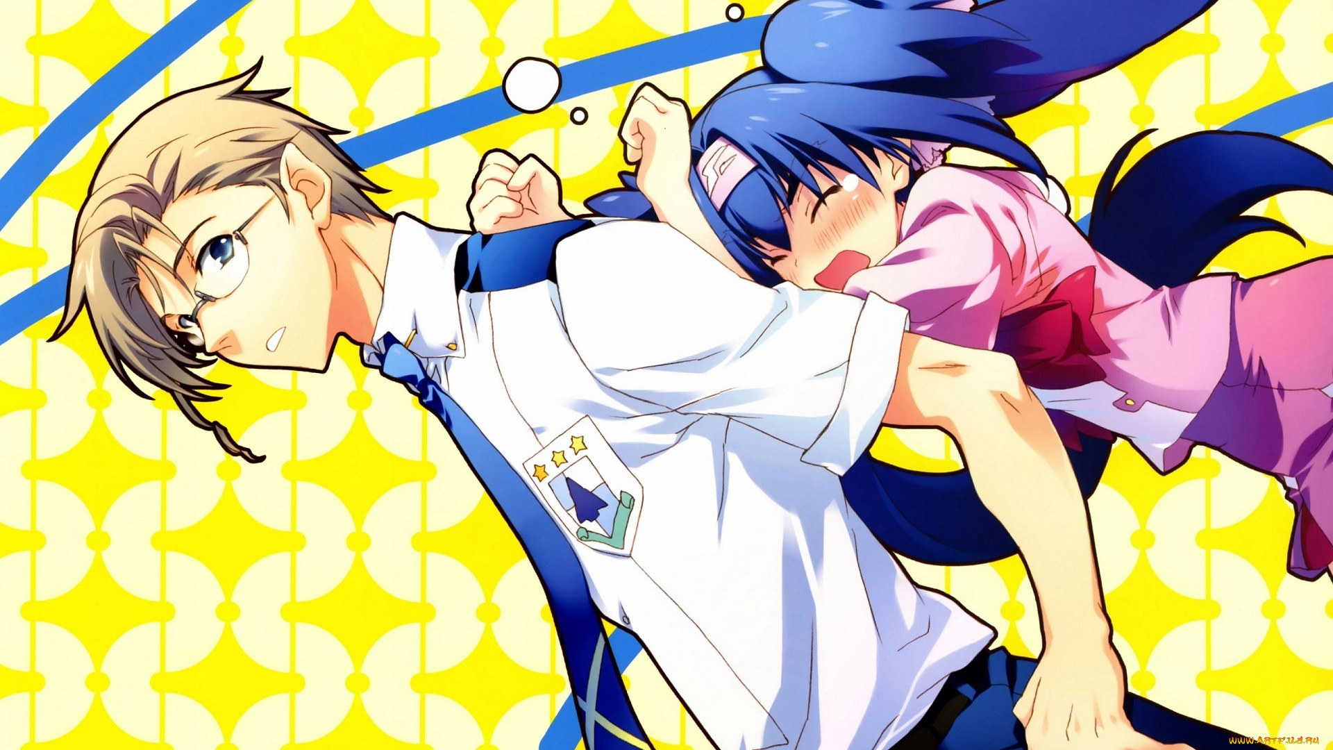 аниме, macross, frontier, слезы, галстук, очки, эмблема, рубашка, двое, mikhail, blanc, macross, frontier, klan, klang, art, yuuko, yamada